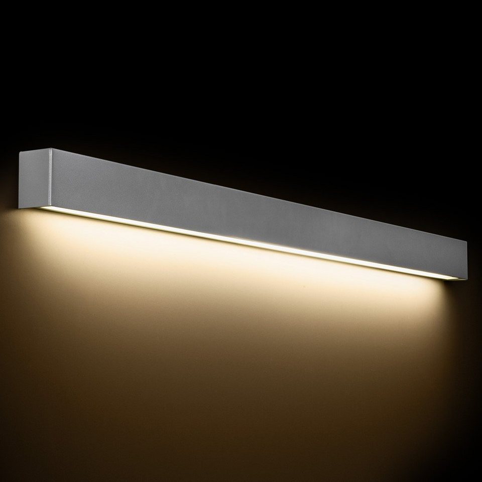Licht-Trend Wandleuchte Wall L edle LED-Spiegelleuchte Silber Silber,  Warmweiß