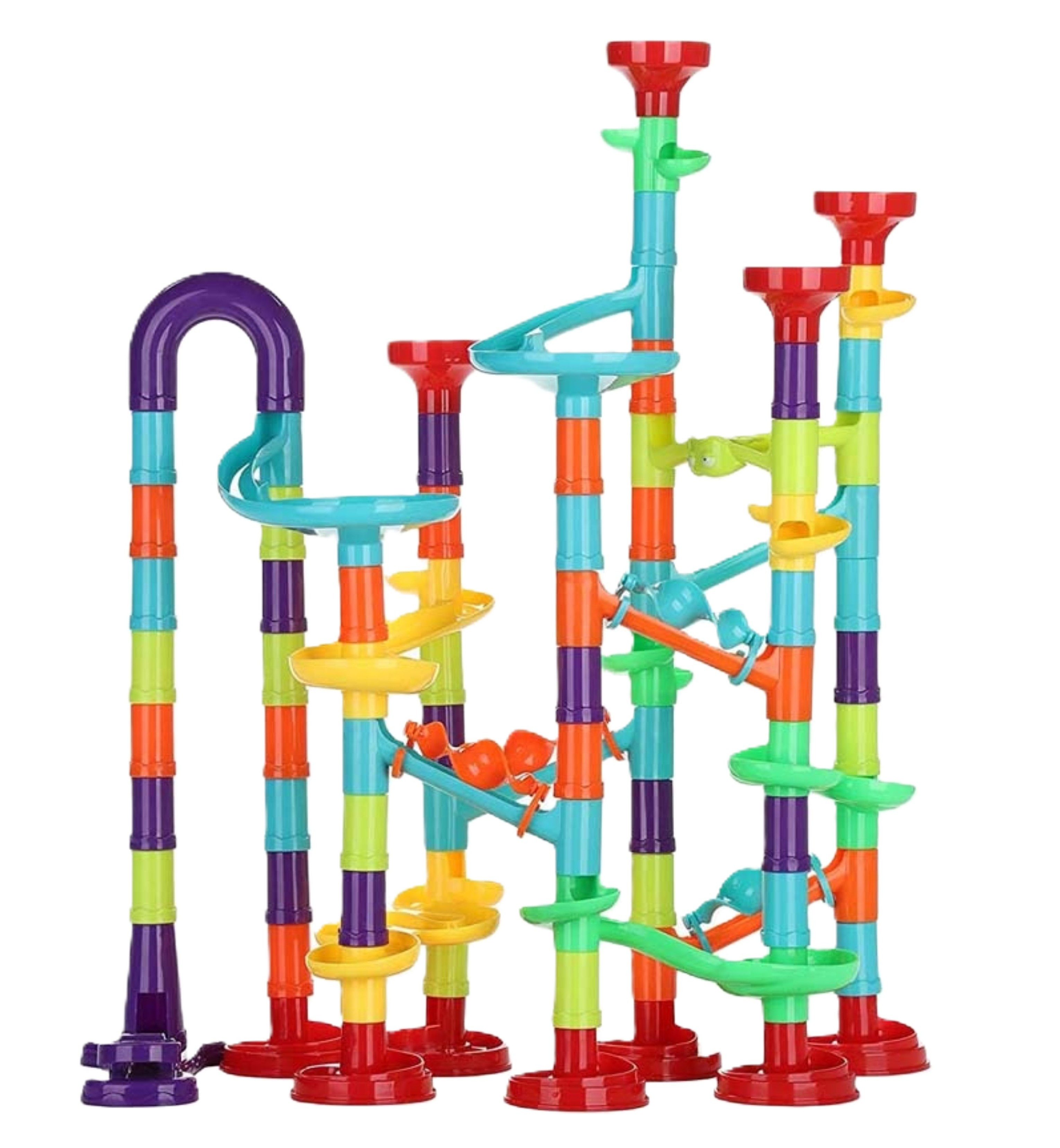KRUZZEL Kugelbahn 3D Kugelbahn Rutsche Set Kinder Bauspielzeug 113 Elemente 30 Bälle, (Kinder Konstruktionsspielzeug Kugelbahn 3D Lernspiel Set, 143-tlg., Inter – Bild 4 von 5