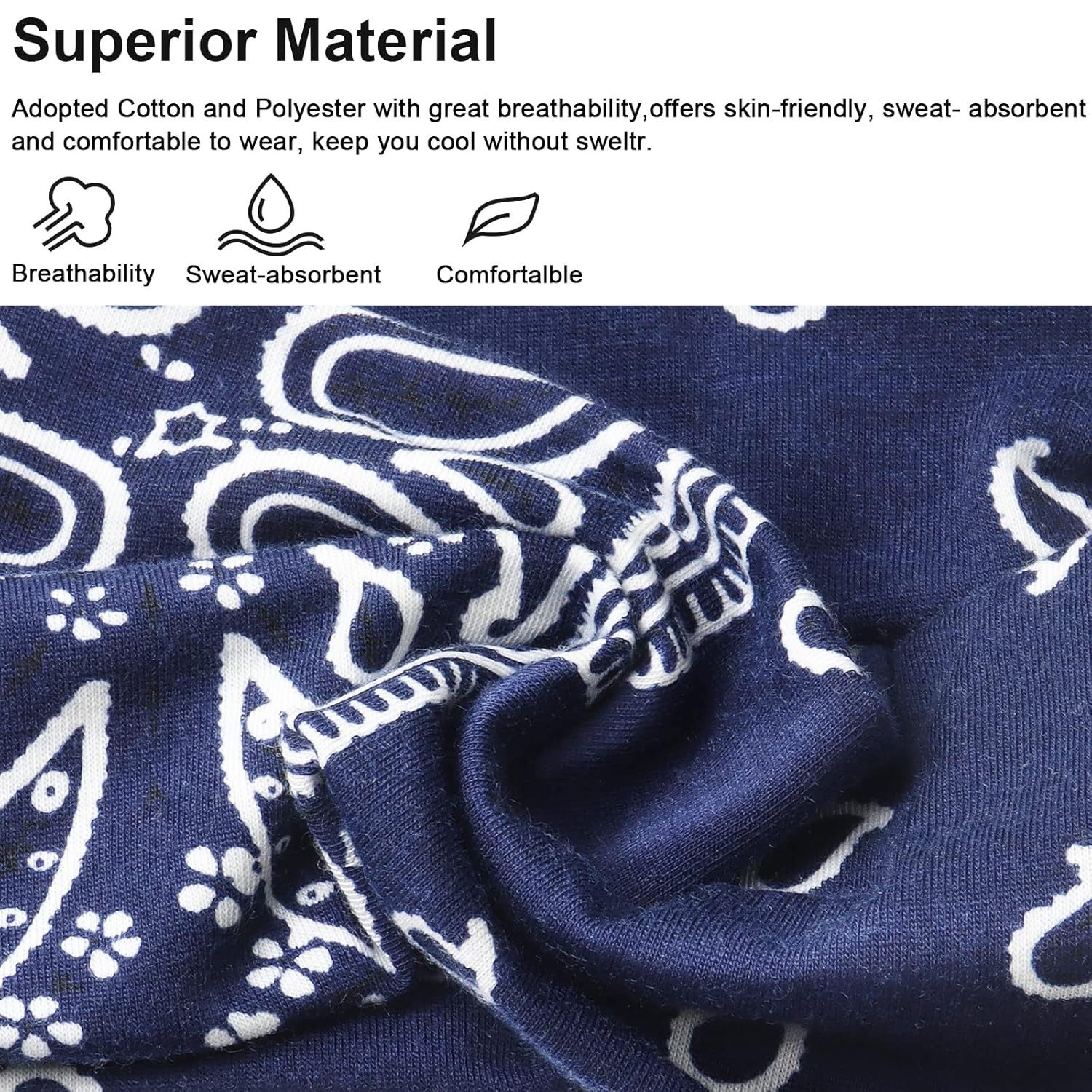Coonoor Haargummi Haarbänder Damen Sommer Boho Stirnband Print Haarschmuck, 6-tlg.