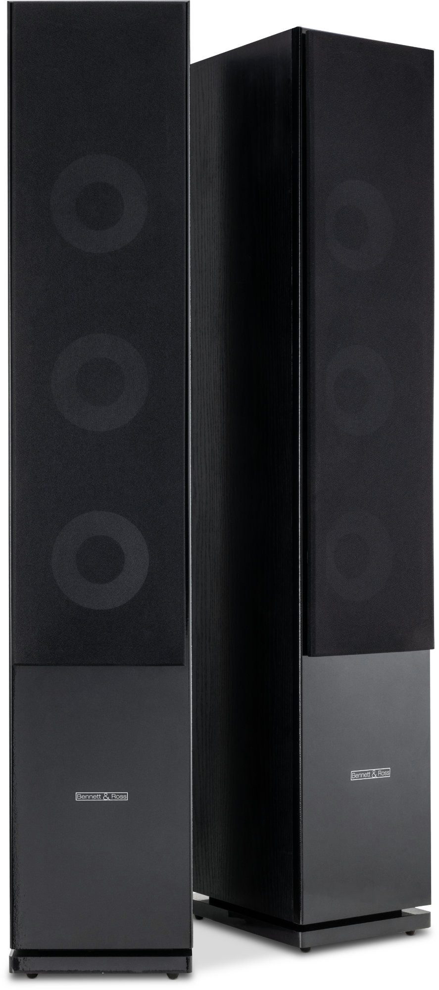 Bennett & Ross Ultrasphere 3-Wege HiFi Boxen Paar, schwarz Stand-Lautsprecher (400 W, mit Bassreflex-Konstruktion, Maserung in Holzoptik, schwarz) – Bild 4 von 5