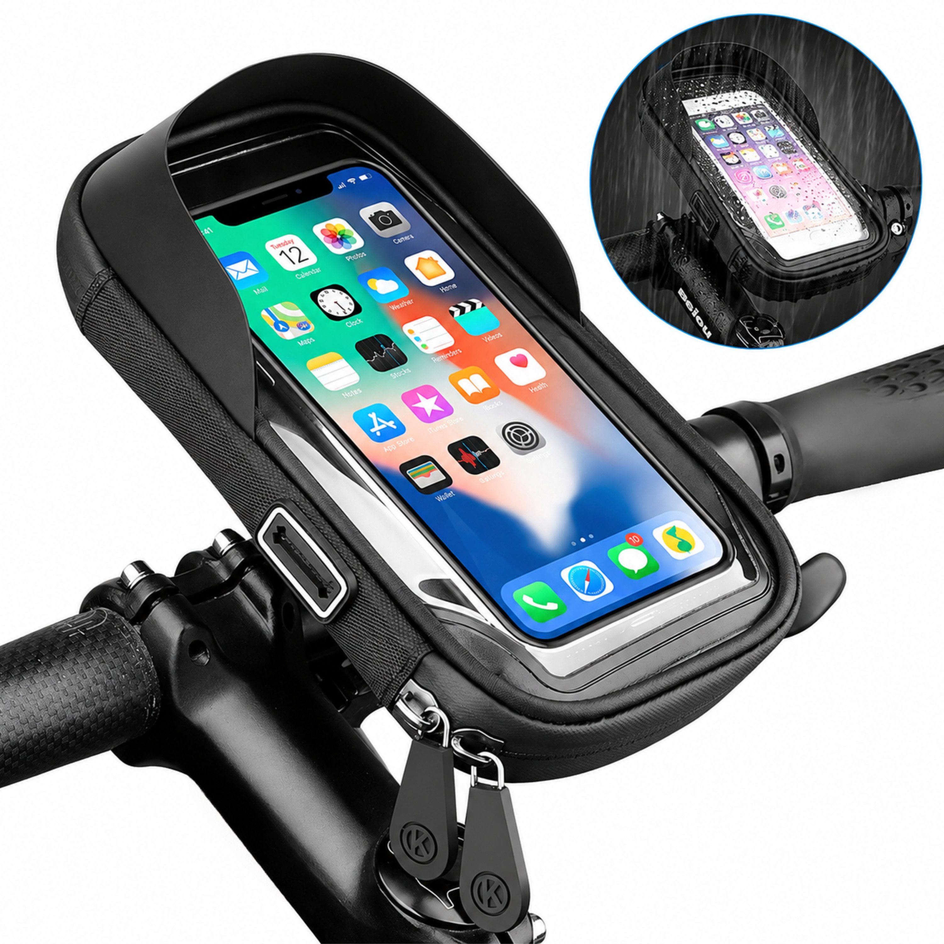 StellarLuma Handy-Halterung Handy Fahrrad Halterung E-Bike EScooter Motorrad Halter Handyhalterung, (bis 6.9 Zoll, Stabile Aluminium-Handyhalterung für Fahrrad, Motorrad und E-Scooter)
