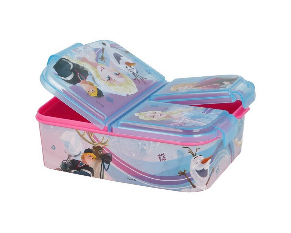 Stor Lunchbox Disney Frozen Kinder Brotdose – Lunchbox mit 3 Fächern & tollem Design, (Einteilig, Einteilig), Brotzeitdose