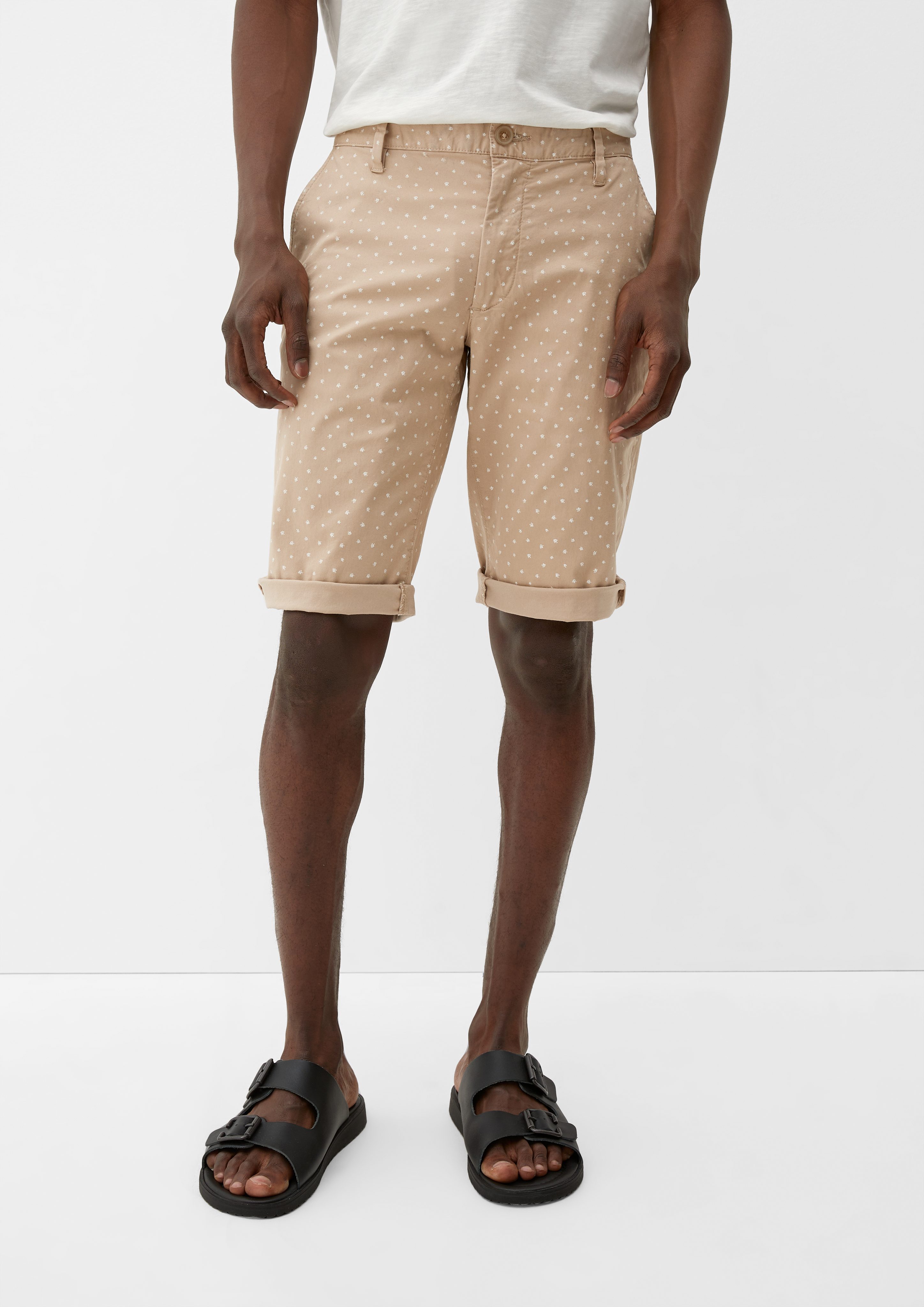 s.Oliver Bermudas Slim: Allover-Print mit Bermuda sandstein