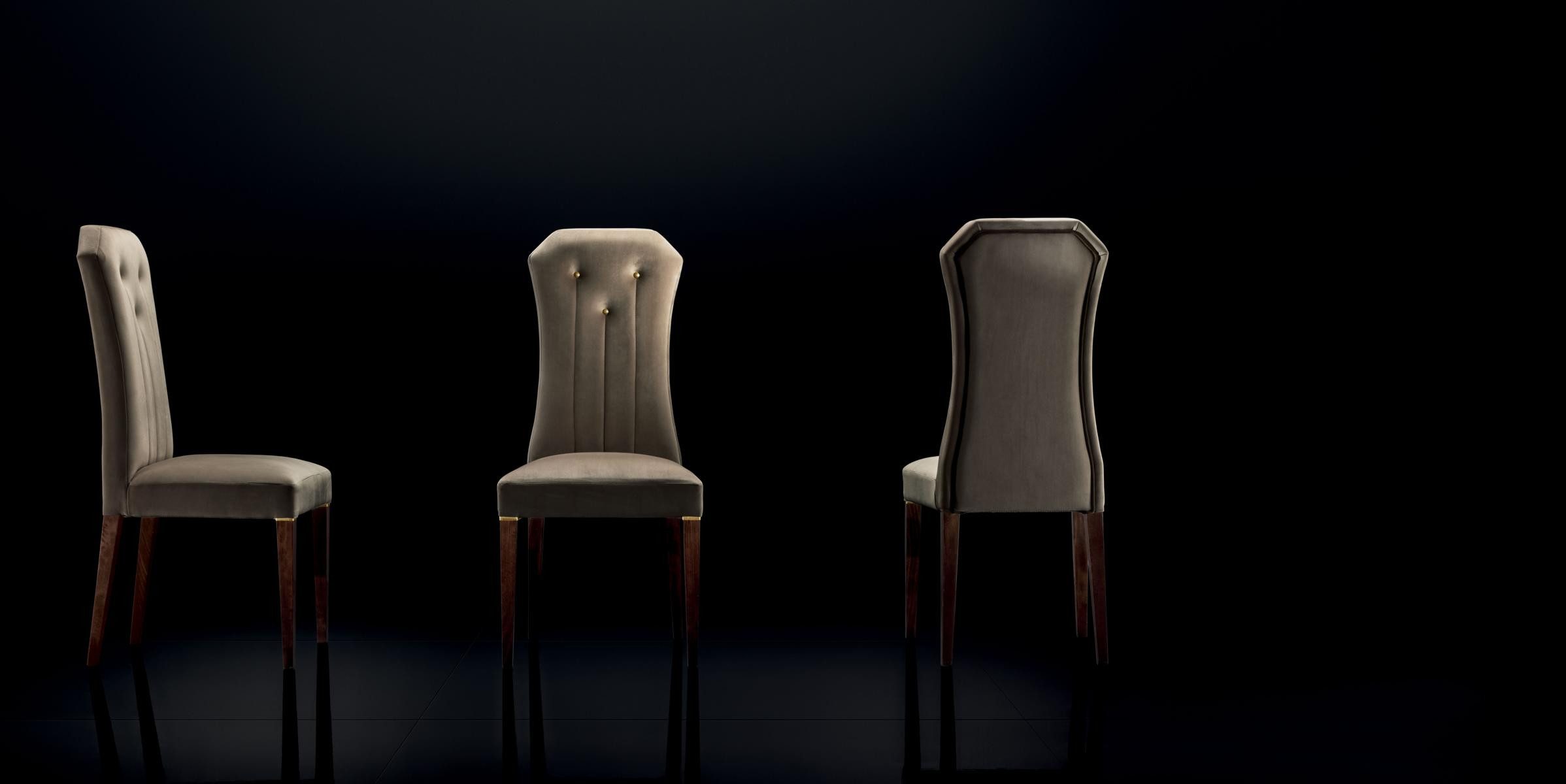 JVmoebel Esszimmerstuhl Polsterstuhl im grauen Textil-Design von Arredoclassic, Made in Europa