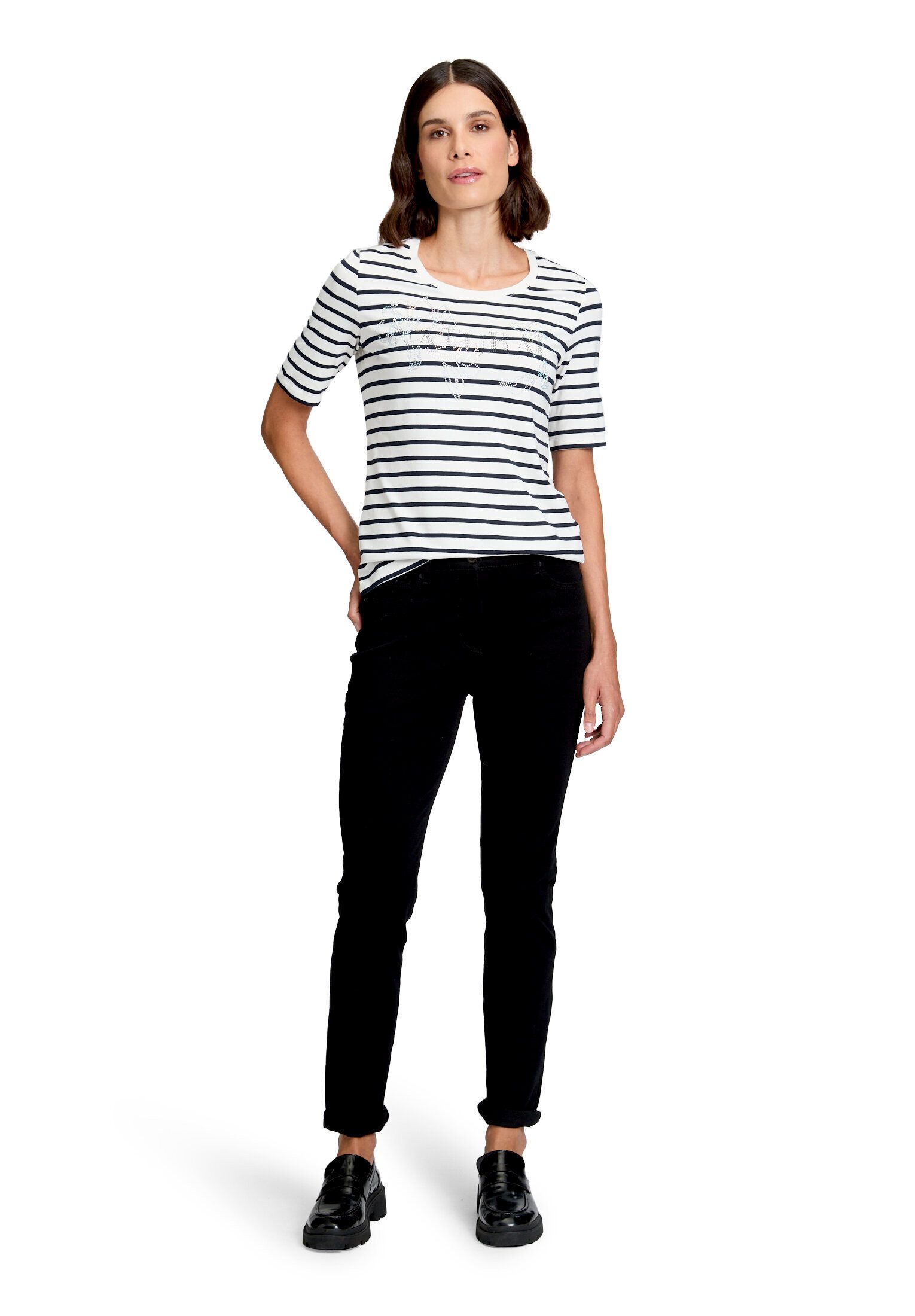 Betty Barclay Kurzarmshirt Damen mit Schmucksteinen (1-tlg) Glitzersteine
