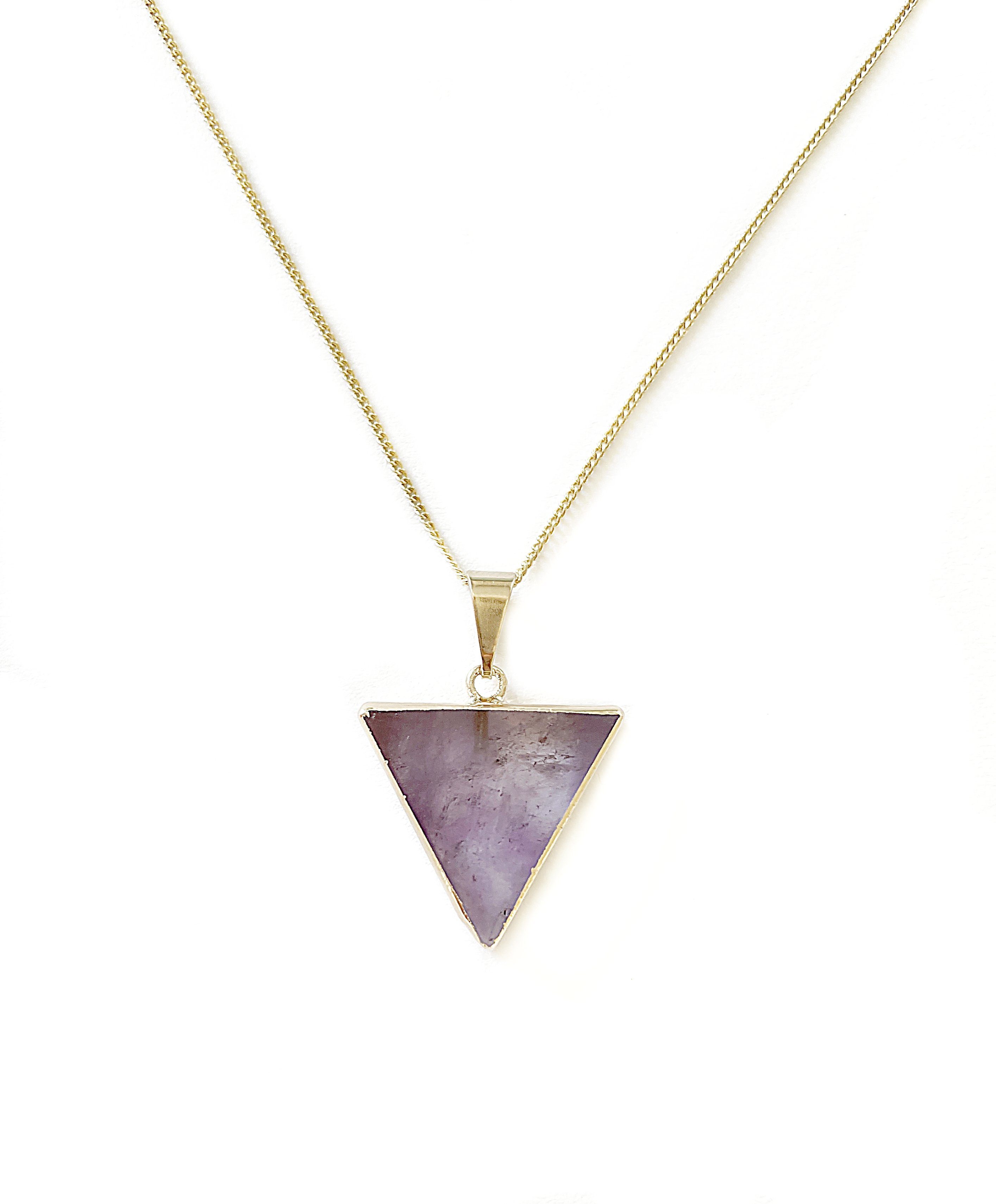 Crystal and Sage Jewelry Kette mit Anhänger Amethyst Dreieck Halskette vergoldet