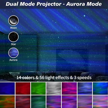 Higoyxp Galaxie Aurora Sternenhimmel Heimkino Kinder Beamer (mit 56 Lichteffekten und 5 Weißen Geräuschen, Nachtlicht)