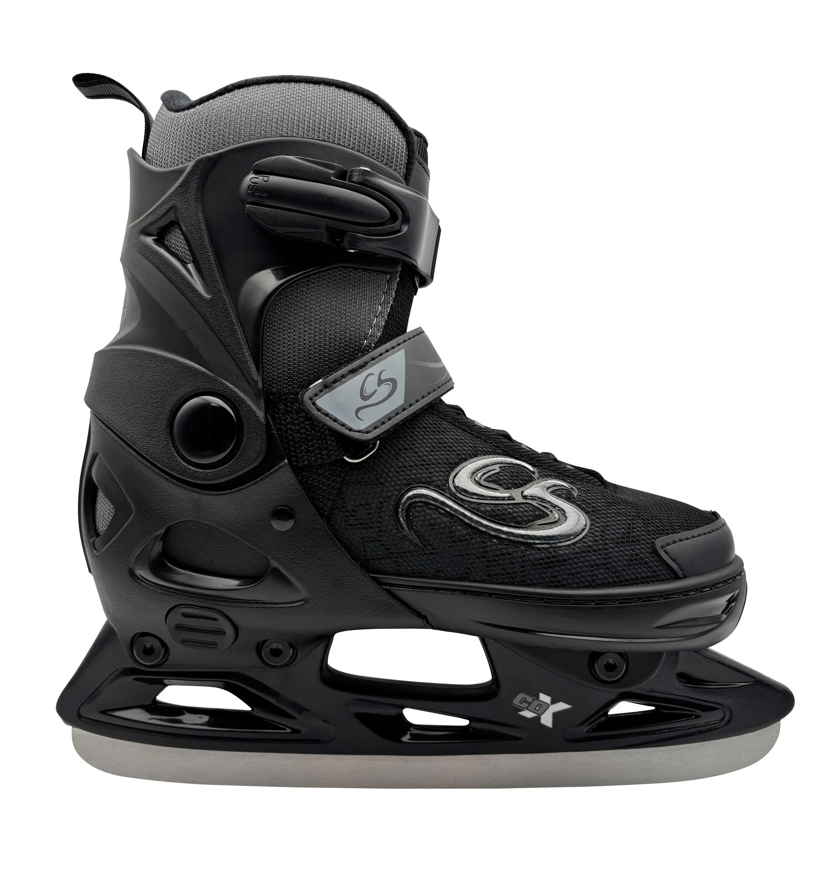 Cox Swain Коньки CRYSTAL – größenverstellbar, Softboot – Grey/Black – L (40-43), Verstellbare Коньки mit Edelstahlkufen