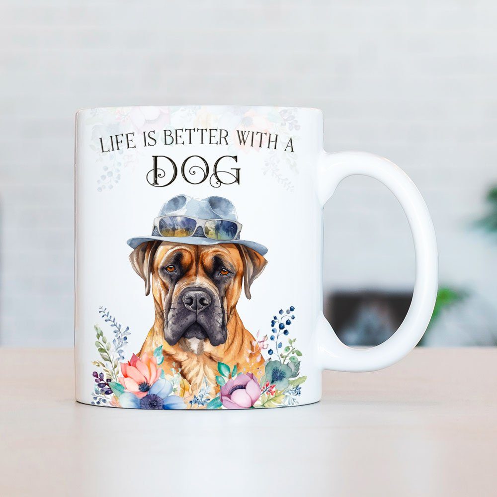 bedruckt, Hunderasse, BOERBOEL Cadouri mit Tasse beidseitig Keramik, Geschenk, Kaffeetasse Hundefreunde, - ml für handgefertigt, 330