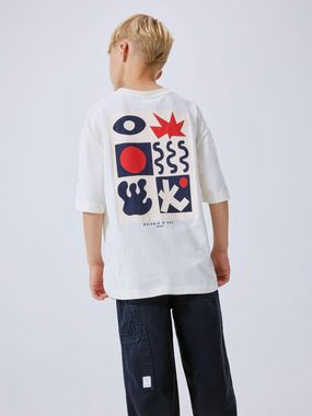 Name It T-Shirt T-Shirt Print Design Lockeres Rundhals Shirt 7536 in Weiß