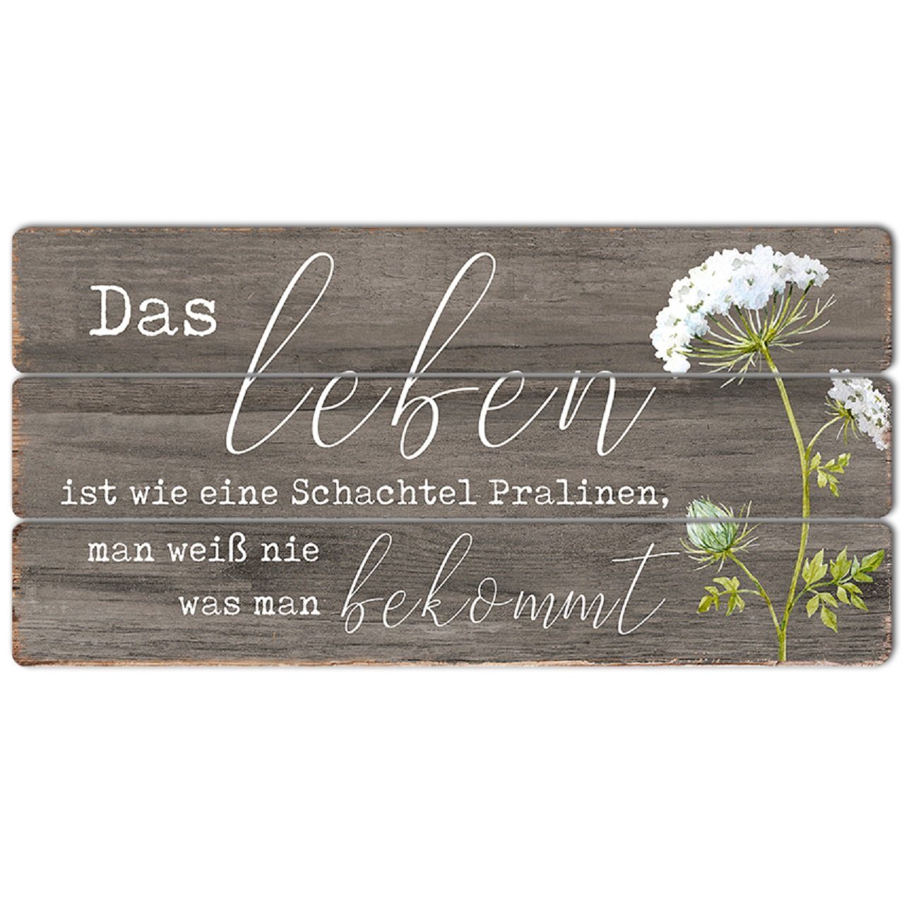 ThoKuToys Wanddekoobjekt Wandbild mit Spruch - Das Leben ist wie eine Schachtel Pralinen, ... (1 St)