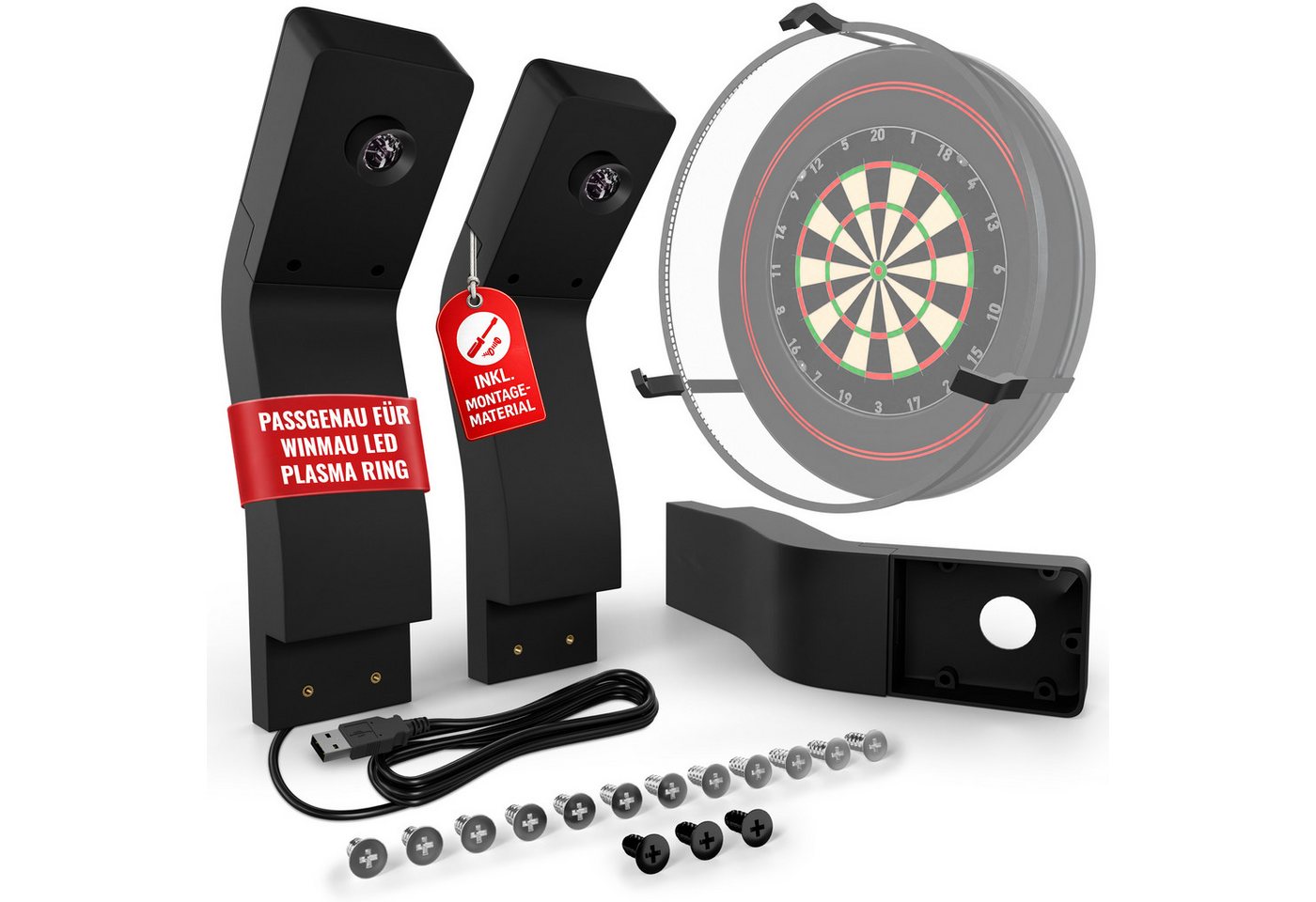 König Design Dartscheibe Autodarts Kamerahalter für Winmau Plasma Scoringsystem Kamera OV9732, (3-tlg), einfache Montage mit Kabelführung