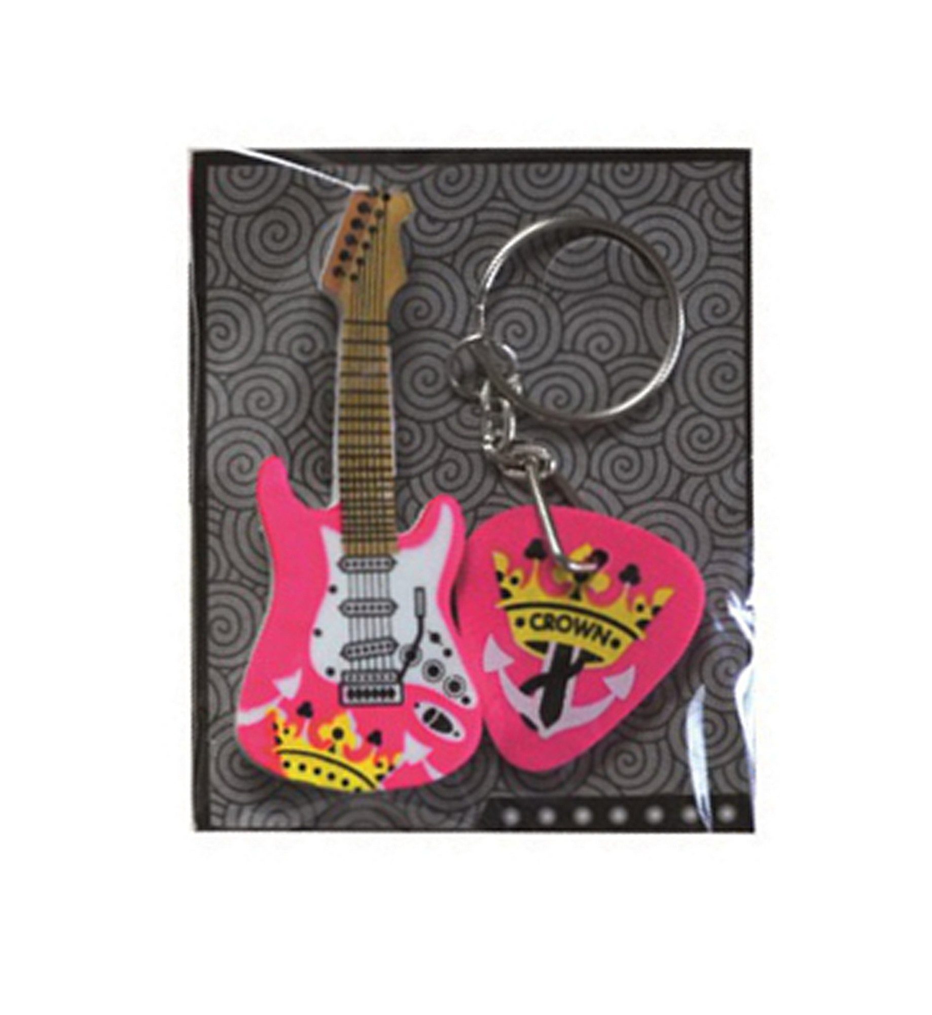 Schlüsselanhänger Schlüsselanhänger Radiergummi / Radierer "Gitarre" / Farbe: pink
