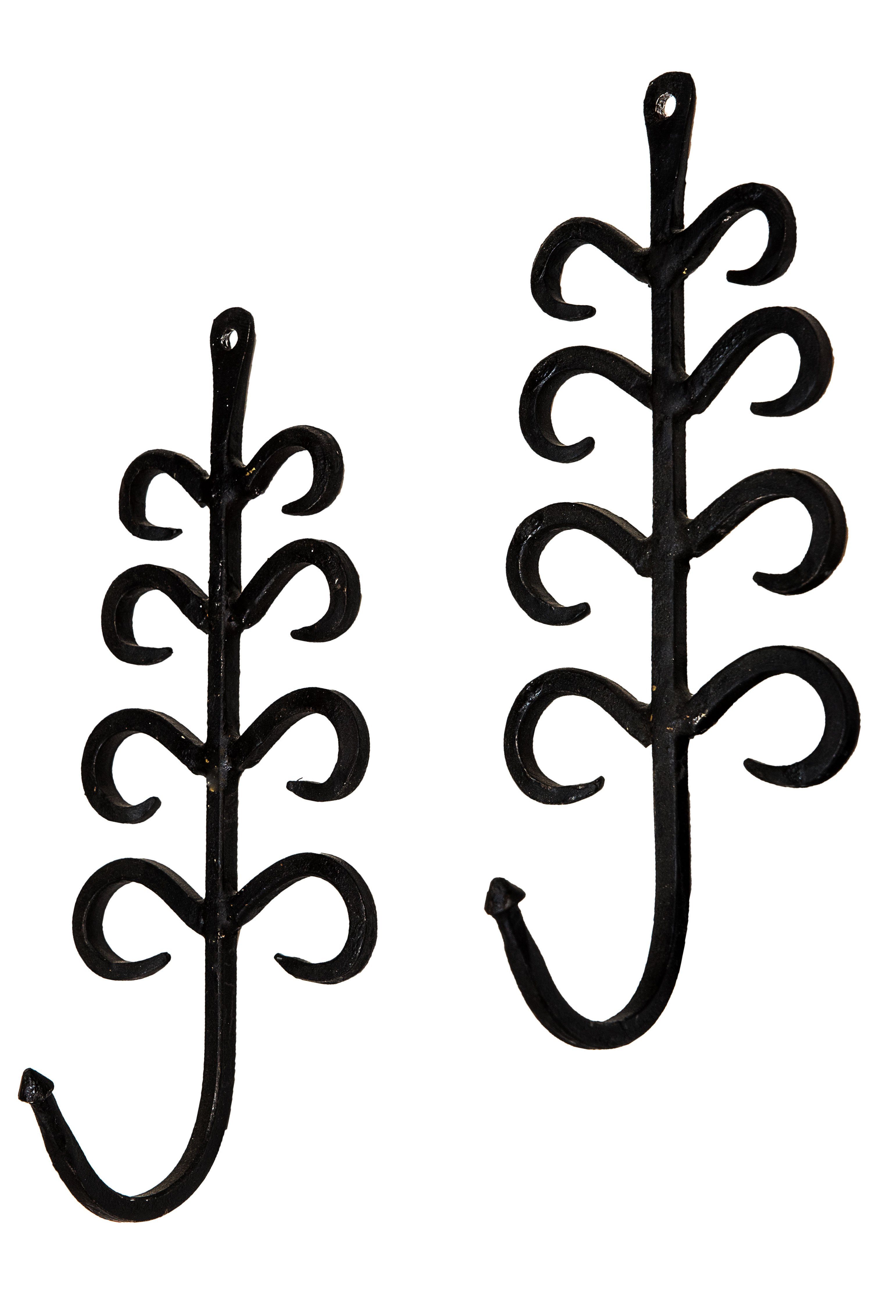 Marrakesch Orient & Mediterran Interior Kleiderhaken 2er-Set Kleiderhaken Wadah im Orient-Stil handgefertigt, Schwarz 17 cm, (2-St), Handarbeit