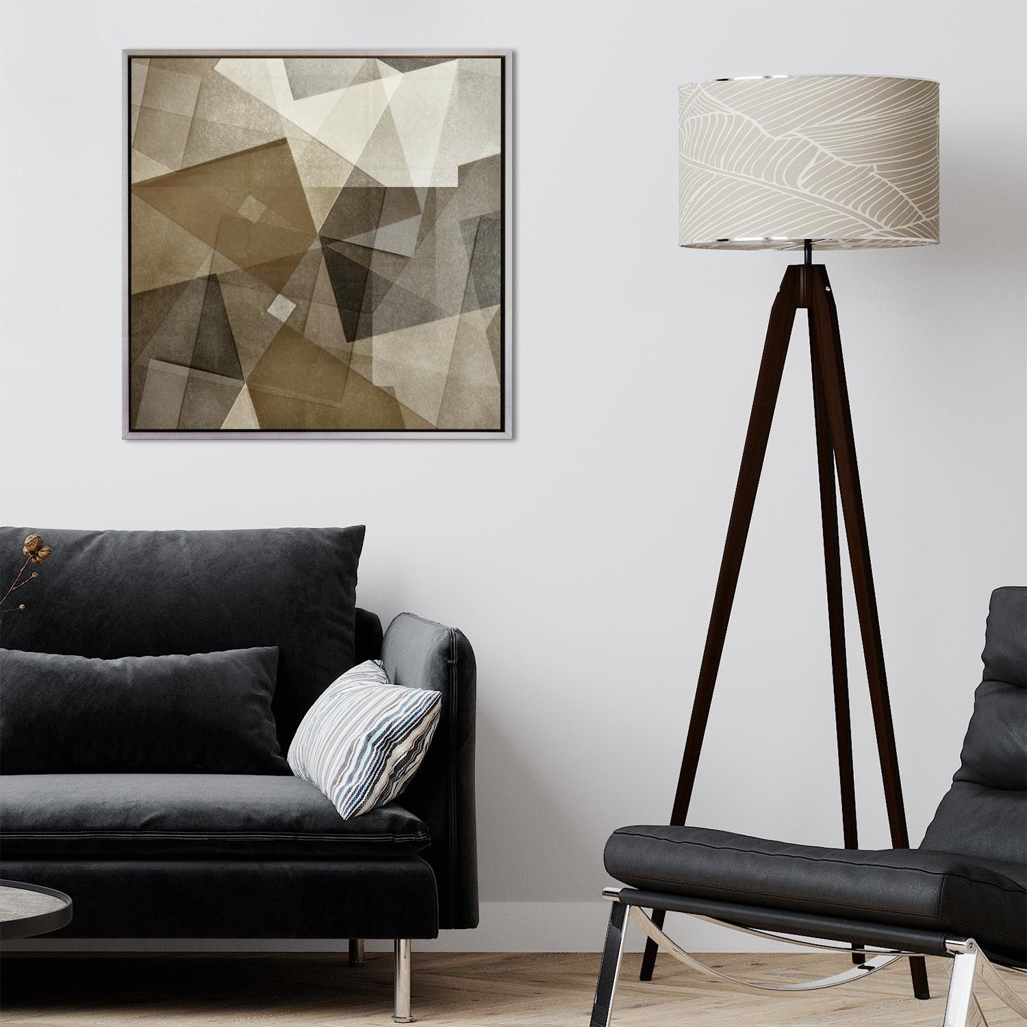 queence Leinwandbild Abstrakt Erdtöne, Abstrakt, Abstrakte, Kunst, Modern, mit einem Schattenfugenrahmen veredelt