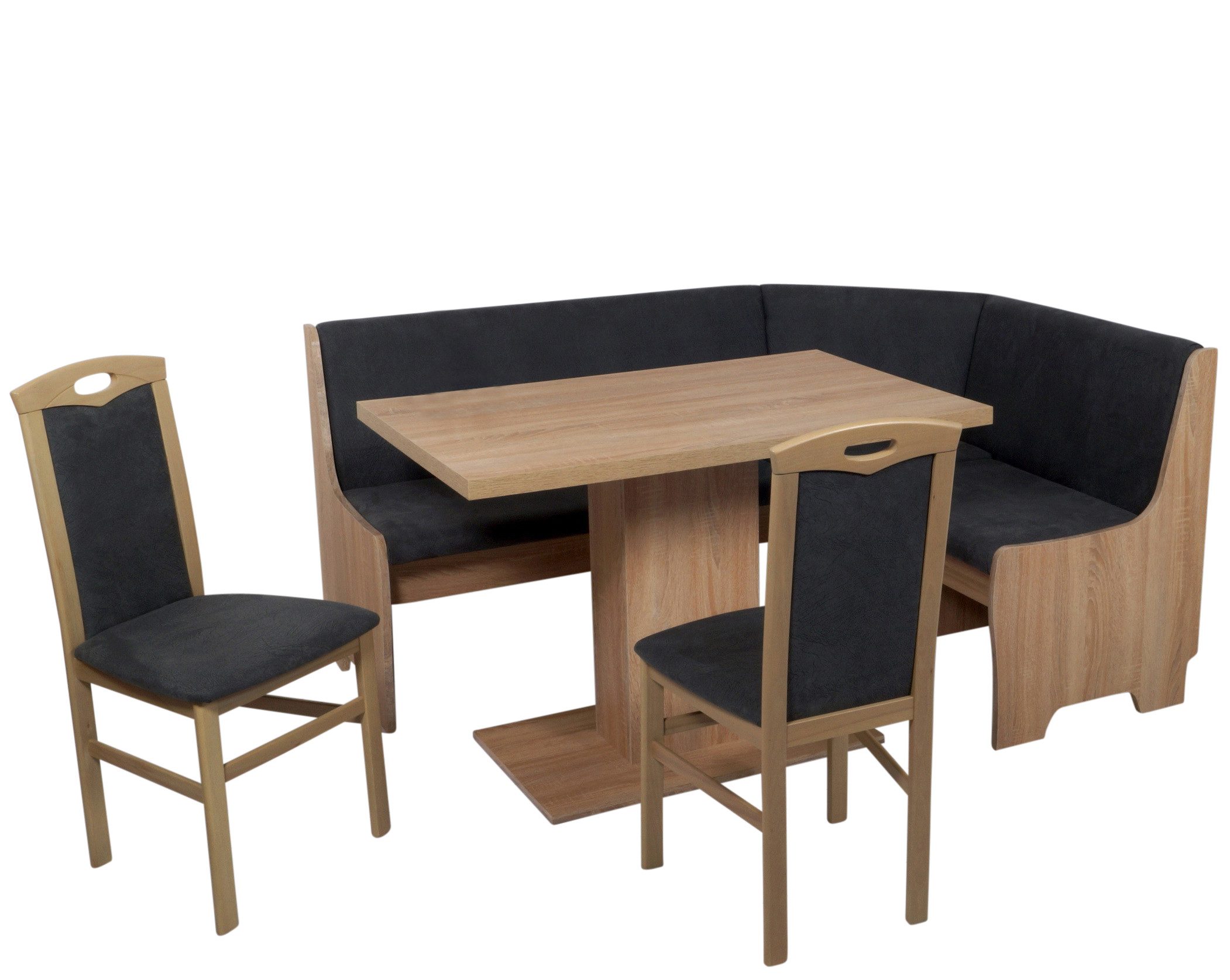 Stolebaenk Eckbankgruppe Bremen OLNITI, (Eckbank Set, 1xEckbank, 1xTisch, 2x Stuhl), beidseitig aufbaubar