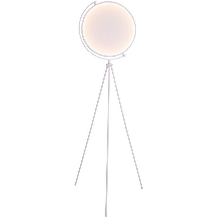 näve Stehlampe Munega LED fest integriert Warmweiß Effizienzklasse: G Fußschalter weiß Eisen/Kunststoff h: 156cm