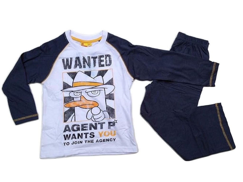 Phineas & Ferb Schlafanzug Pyjama Perry das Schnabeltier " Agent P. "