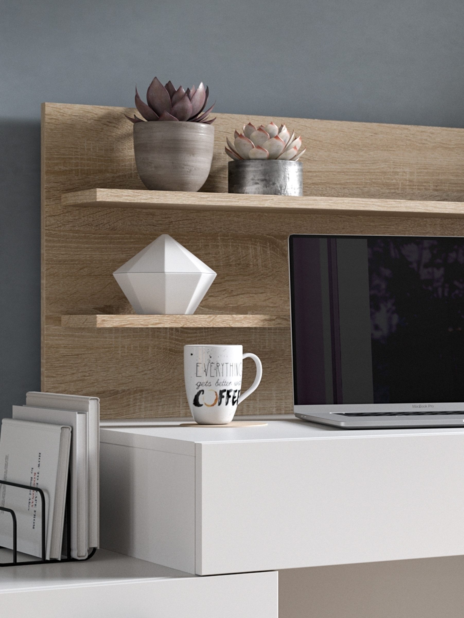 xonox.home Schreibtisch in Weiß - 130x117x54cm (BxHxT)