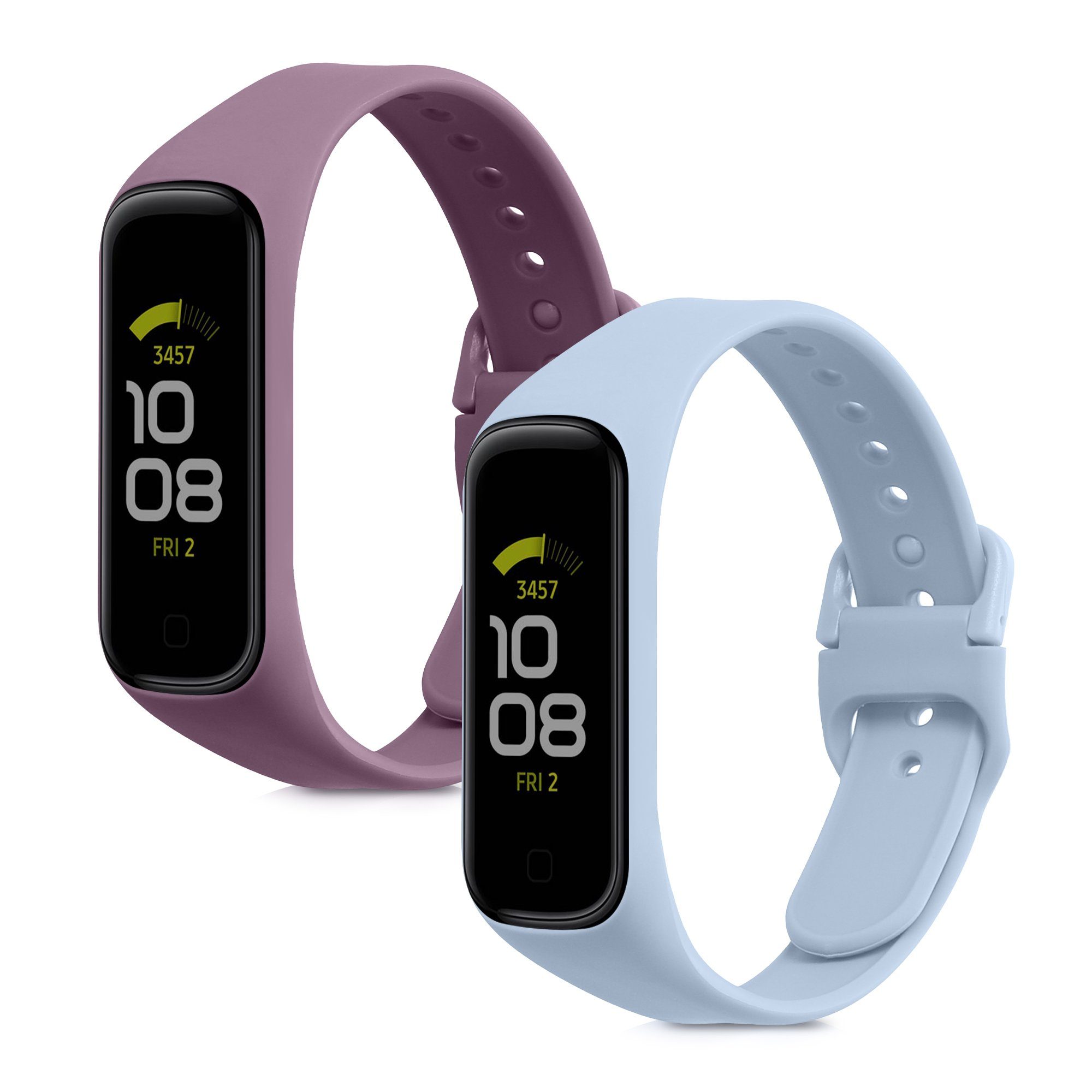 2x Hellblau Samsung Fitnesstracker für TPU Galaxy Uhrenarmband Fit Silikon Armband Set kwmobile 2, Sportarmband