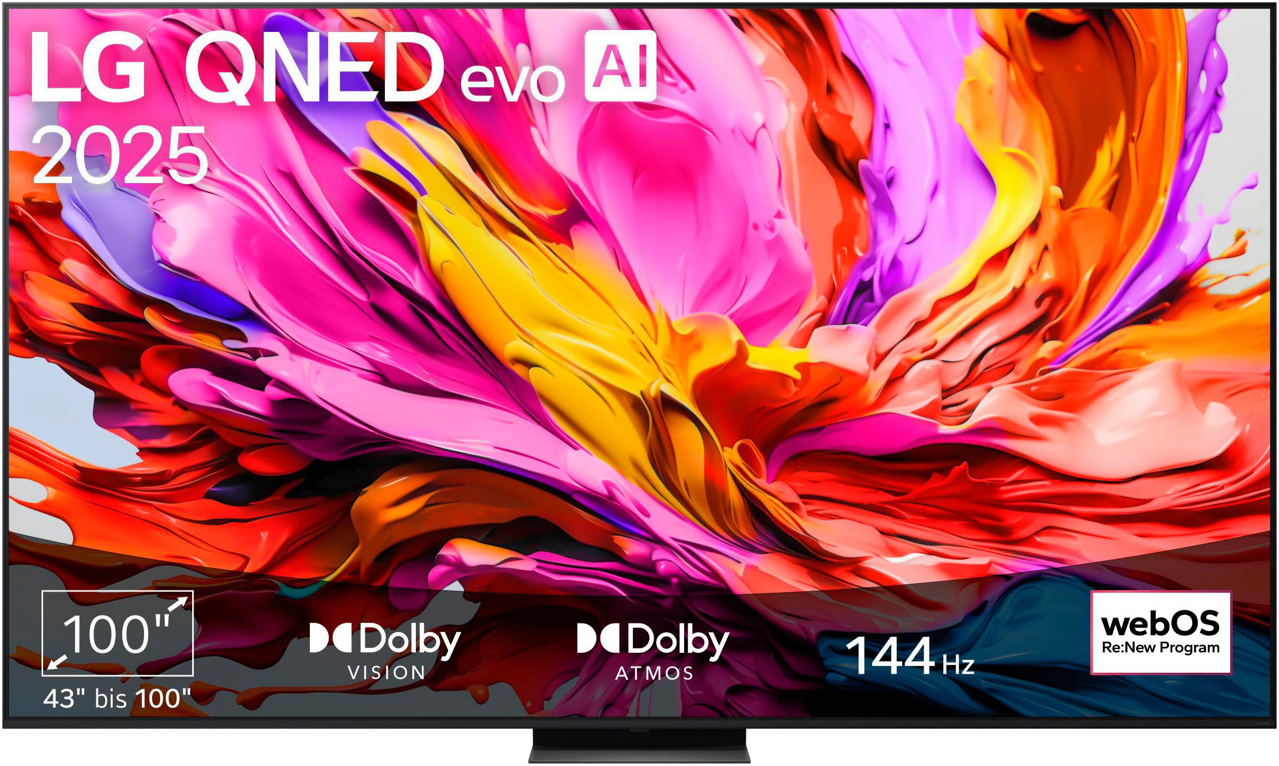 Valentinstagsgeschenk LG 100QNED86A6 QNED-Fernseher (253 cm/100 Zoll, 4K Ultra HD, Smart-TV), schwarz|silberfarben