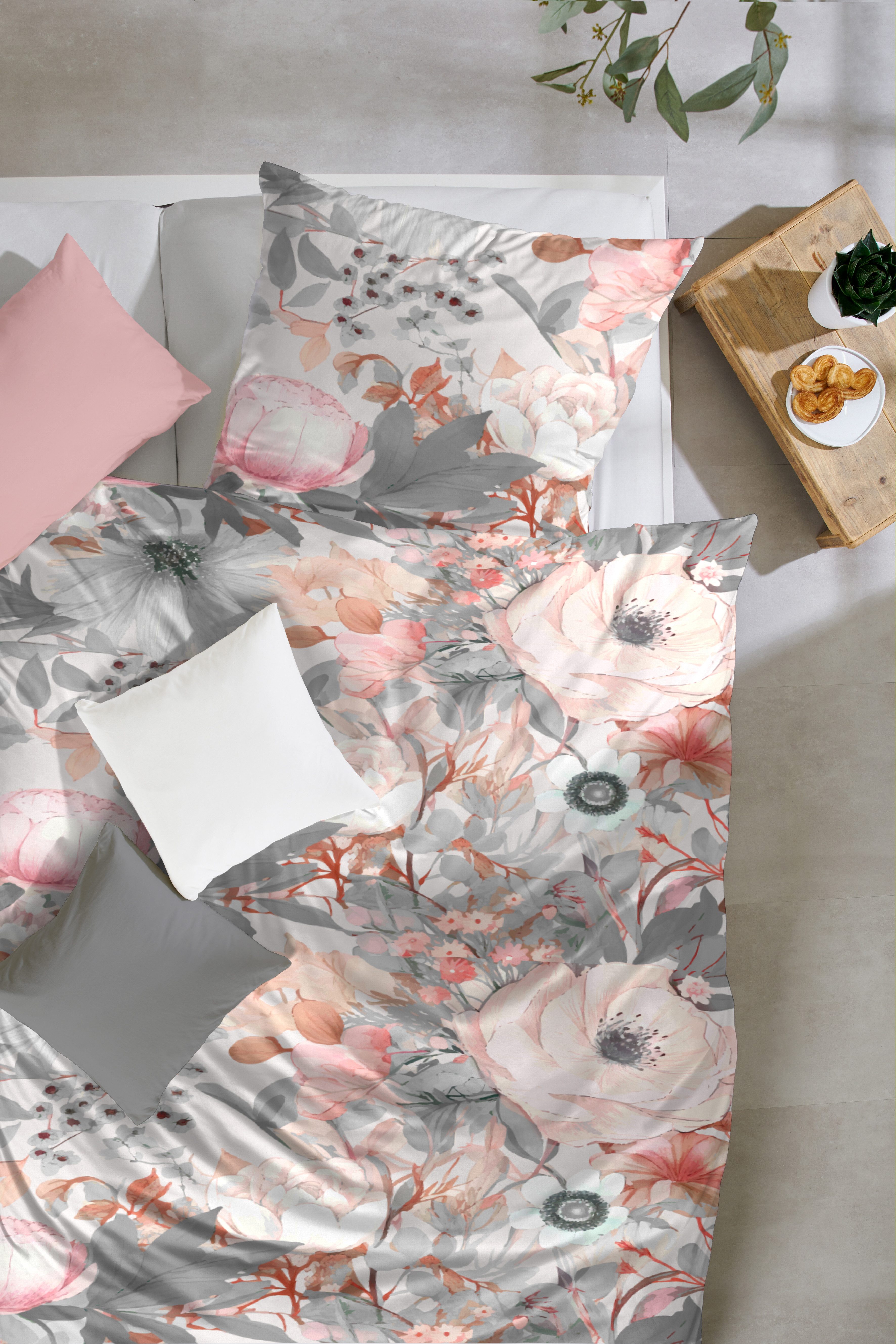 Primera Bettwäsche Feinbiber-Bettwäsche, Mako-Satin, 2 teilig, samtweich und natürlich aus reiner Baumwolle