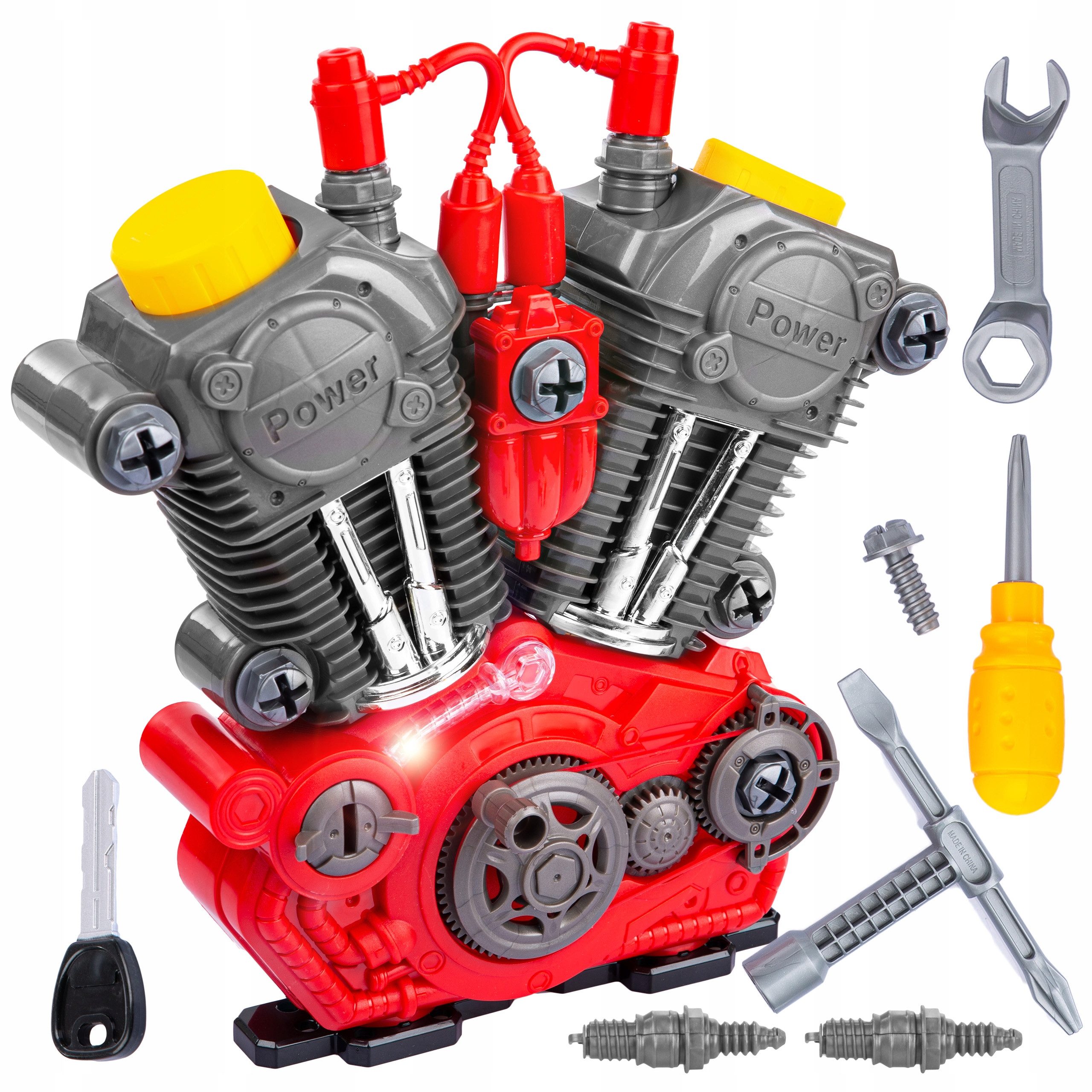 kinderplay Lernspielzeug Motorbau Spielset – Lernspielzeug Technik – Kinder ab 3 – Licht & Soun – Bild 3 von 5