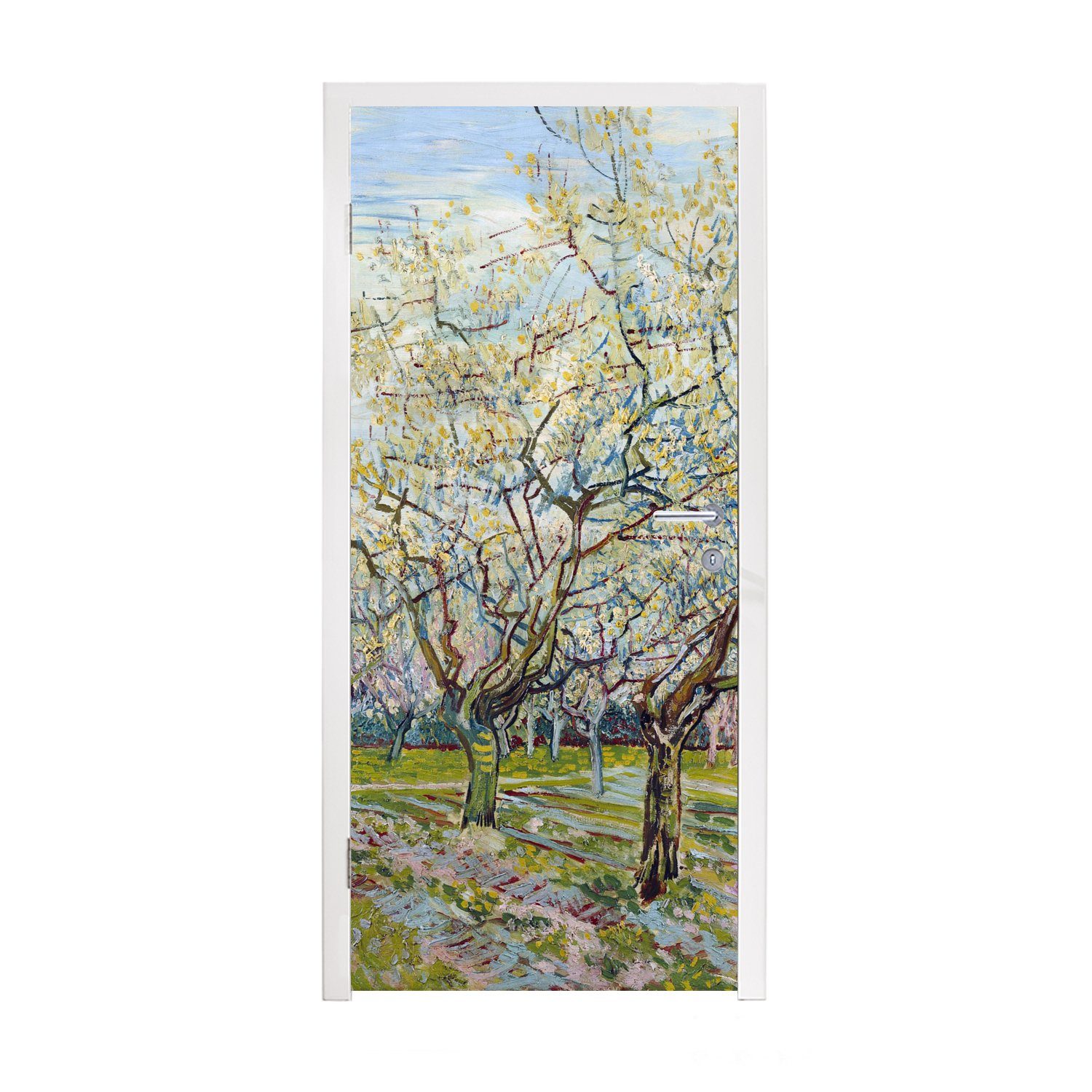 MuchoWow Türtapete Blühender Obstgarten - Vincent van Gogh, Matt, bedruckt, (1 St), Fototapete für Tür, Türaufkleber, 75x205 cm