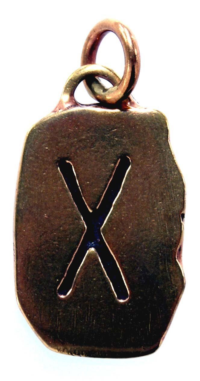 Rune Gyfu Gebo Bronze Kiss G Buchstabe Anhänger Gabe Runen Kettenanhänger Leather of