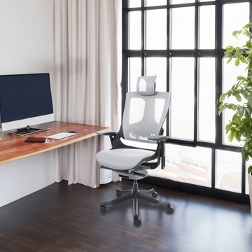 MCW Schreibtischstuhl Adelaide, Höhenverstellbare Rückenlehne, Netzbespannung für Luftzirkulation