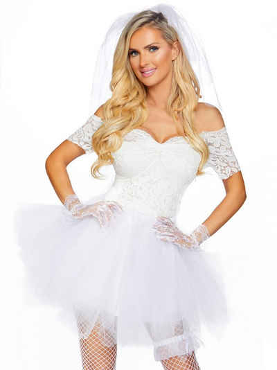 Leg Avenue Kostüm »Sexy Brautkleid«, Gewagt in Weiß