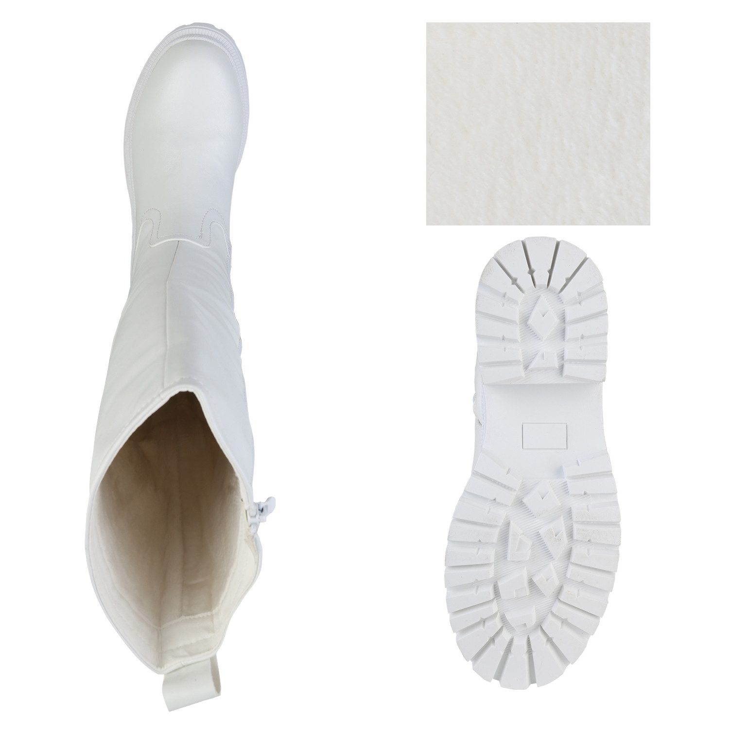 VAN HILL 839544 Plateaustiefel Damen Leicht Gefütterte Plateaustiefel Stiefel Profil-Sohle