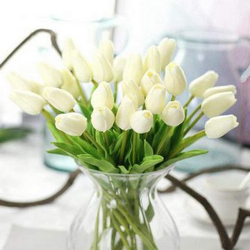 Kunstblumenstrauß 30 Pcs Künstliche Tulpen Real Touch Gefälschter Tulpenstrauß, Fivejoy
