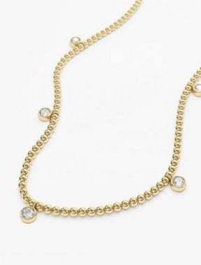 ROUGEMONT Silberkette Damen Kugel Halskette Gold Collier aus 925 Silber und 18K Gold