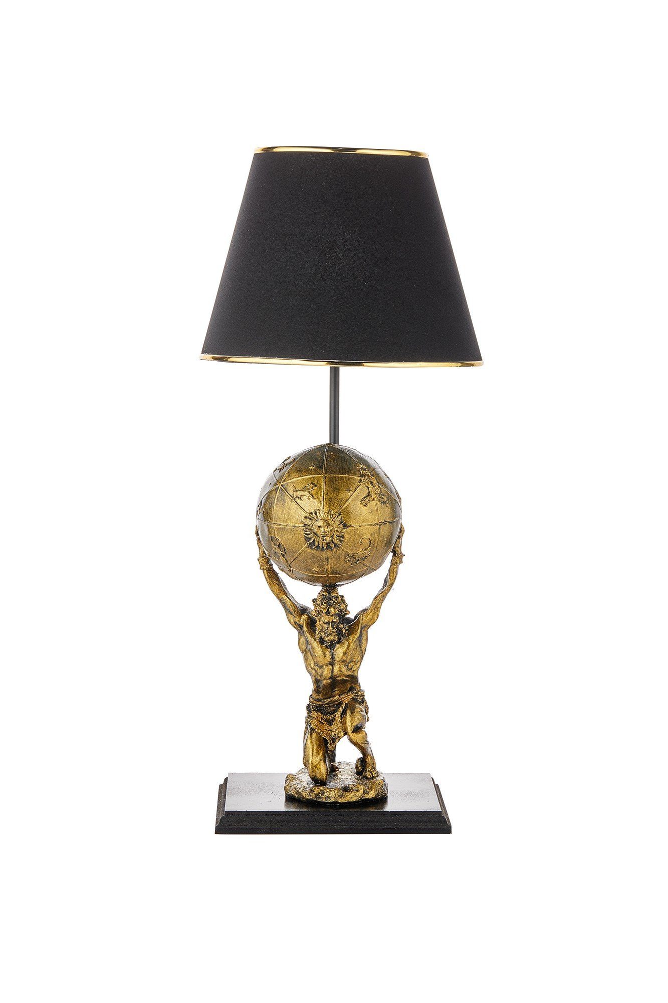 Gold,Schwarz, Opviq 25 cm, PLY122FLH, Schreibtischlampe Holzbasis
