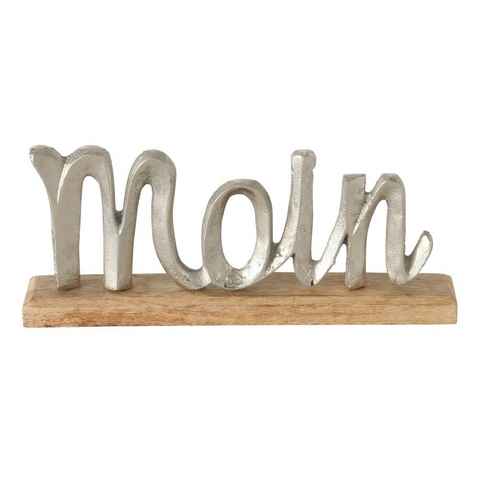 BOLTZE Dekoobjekt Schriftzug Moin, aus Metall und Holz Dekoration Maritimes Design Dekoaufsteller