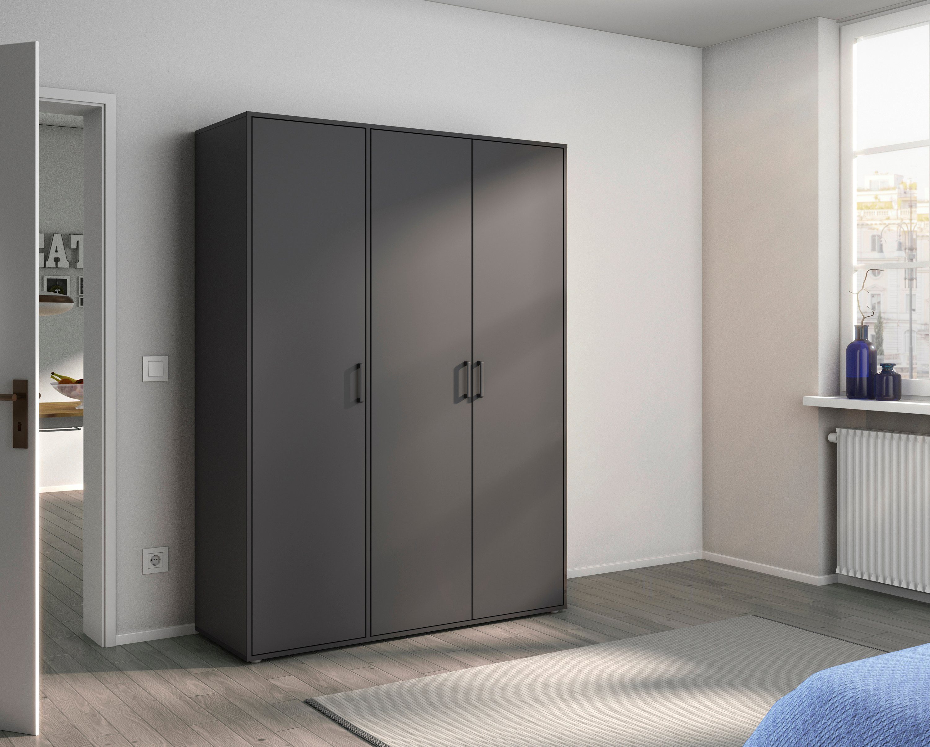 rauch Kleiderschrank VOYAGER Garderobe Wäscheschrank TOPSELLER Schlafzimmer (in 3 verschiedenen Ausstattungen BASIC/CLASSIC/PREMIUM) mit 2 modernen Griffvarianten, viel Stauraum MADE IN GERMANY