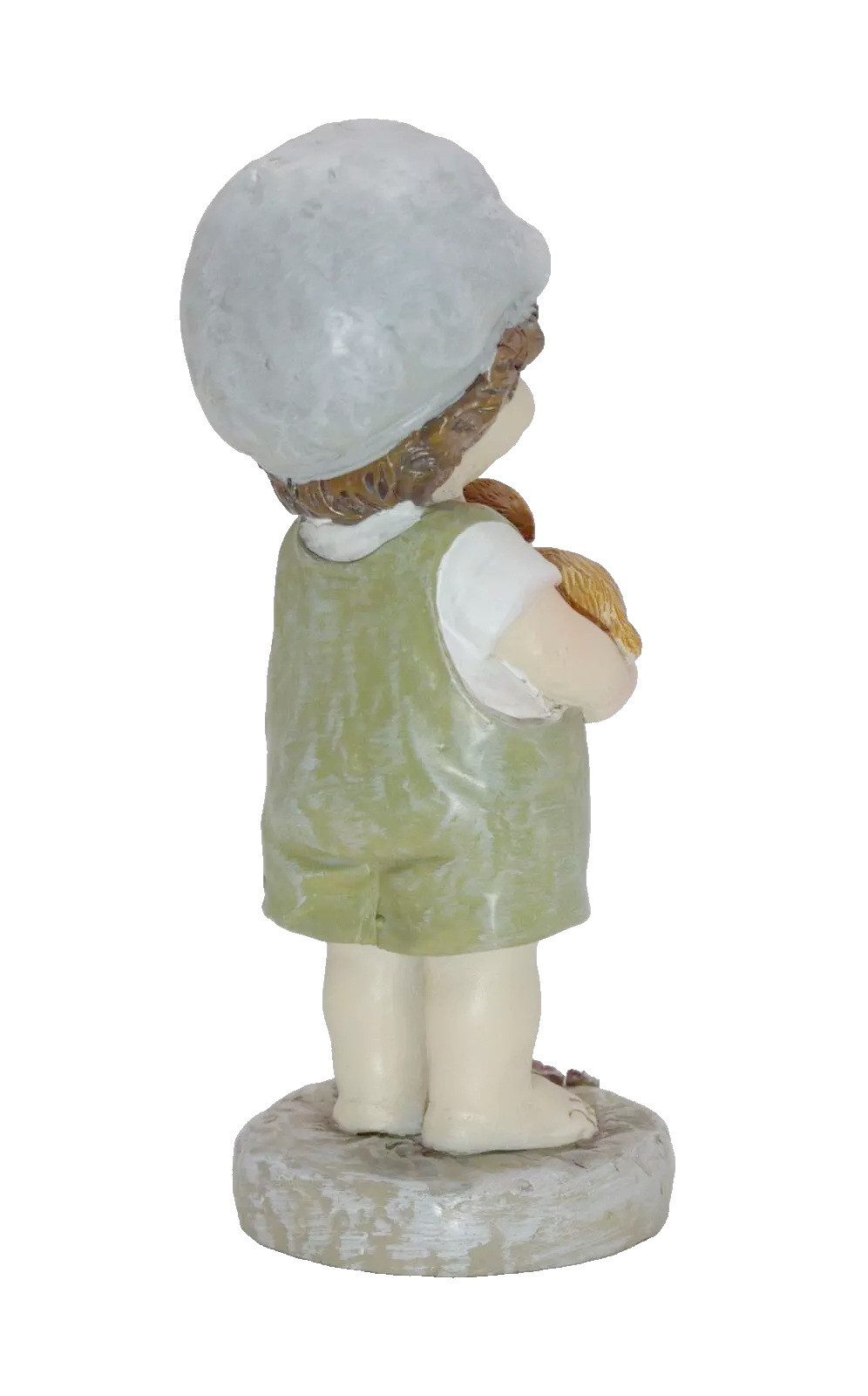 Kaufhaus le petit Dekofigur Deko Wichtel Kind Figur Junge Hase Skulptur Mädchen Zwerg Blume Objekt, Dekoskulptur Dekoobjekt aus Polyresin (Kunststein)