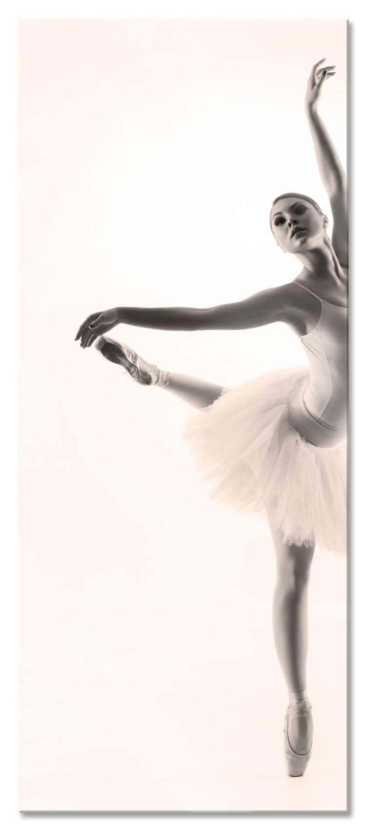Pixxprint Glasbild Ästhetische Ballerina, Ästhetische Ballerina (1 St), Glasbild aus Echtglas, inkl. Aufhängungen und Abstandshalter