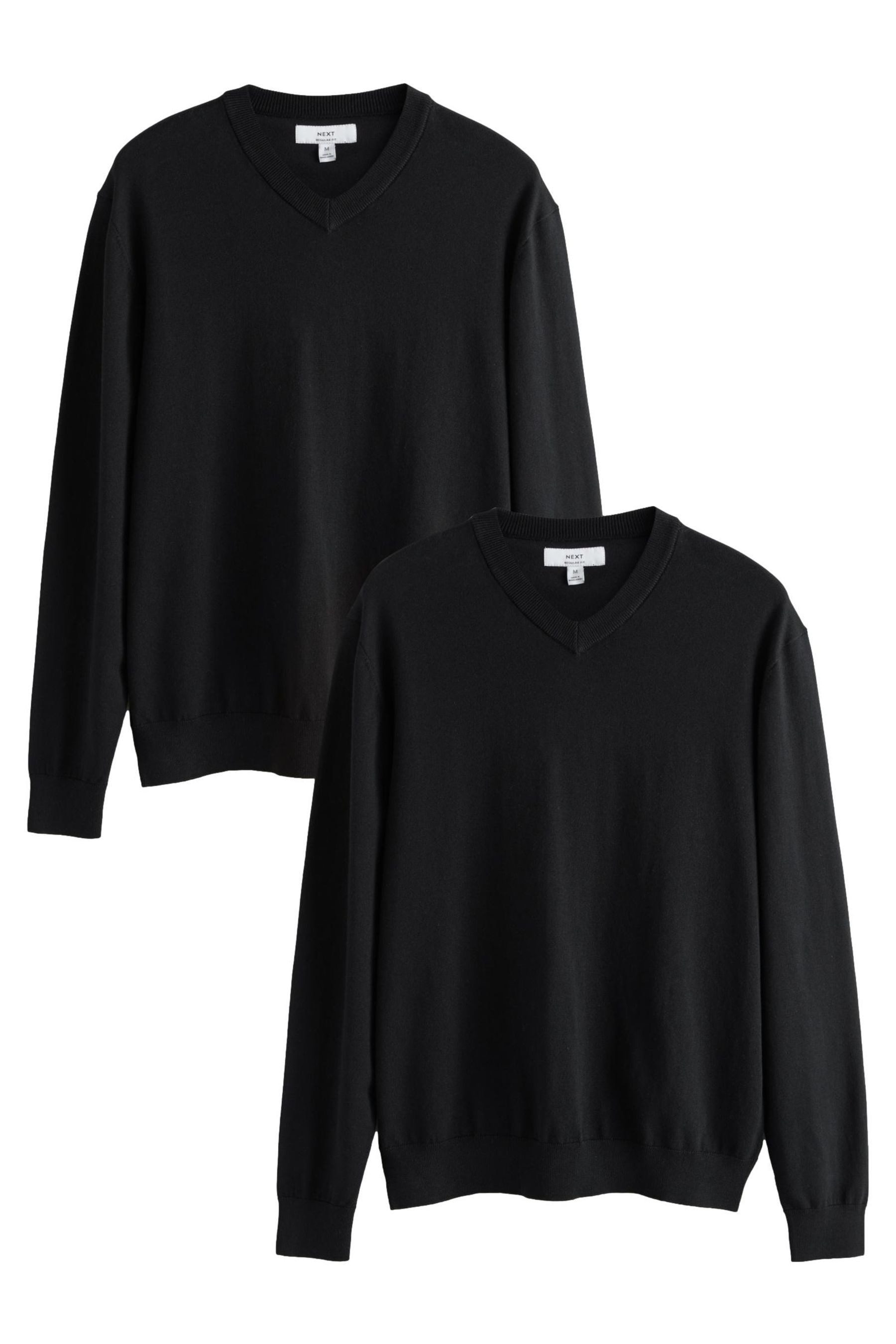 V-Ausschnitt-Pullover Regular Fit Pullover mit V-Ausschnitt, 2er-Pack