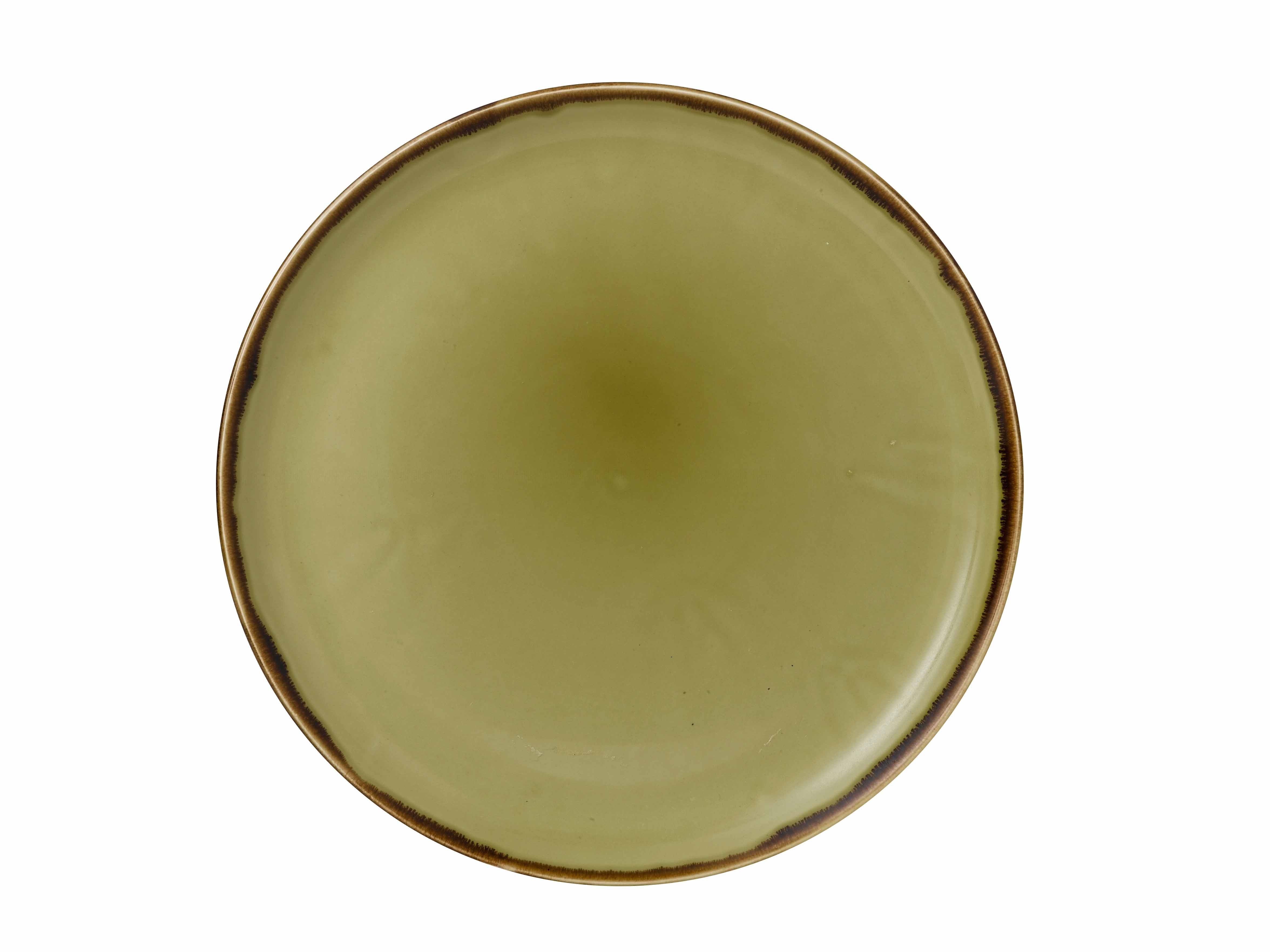 Dudson Teller-Set Dudson Harvest Green Flache Coup-Teller, 32,4 cm, Rund, Grün, 6 Stück, Feinstes Porzellan
