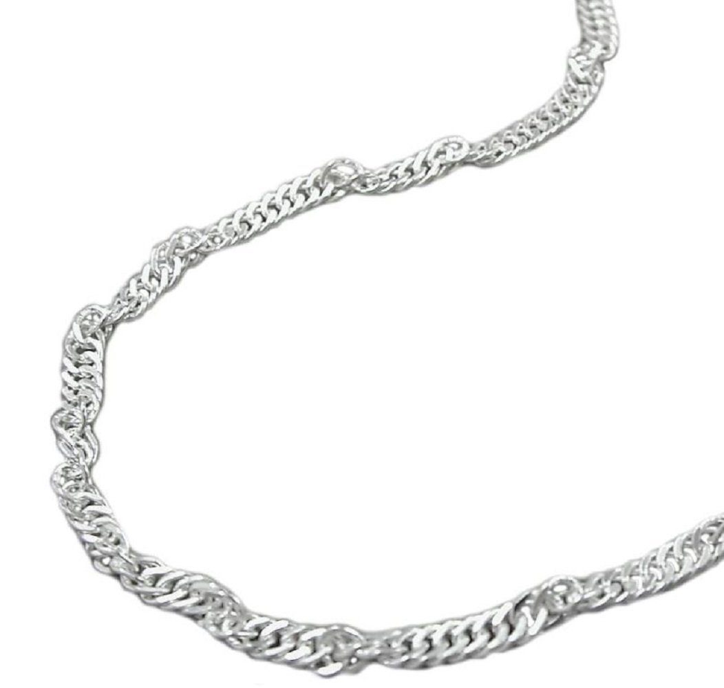 diamantiert 925 inklusive Armband Damen für 2 19 mm Herren Silberschmuck unbespielt cm Silber Schmuckbox, und Singapur Gliederarmband