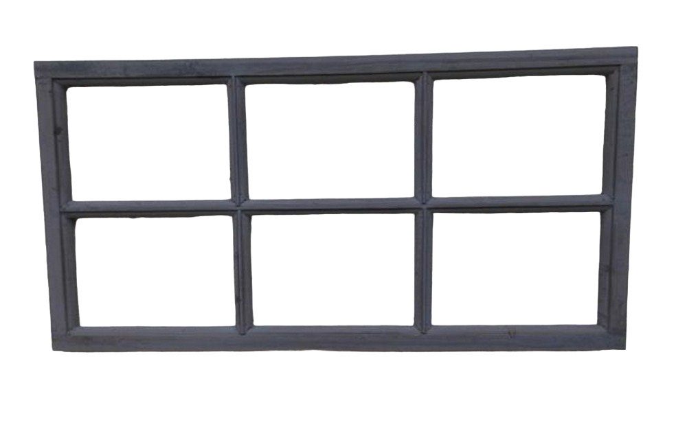 Wanddekoobjekt Fenster Sprossenfenster Bilderrahmen Wanddekoration Holz grau 85 x 43