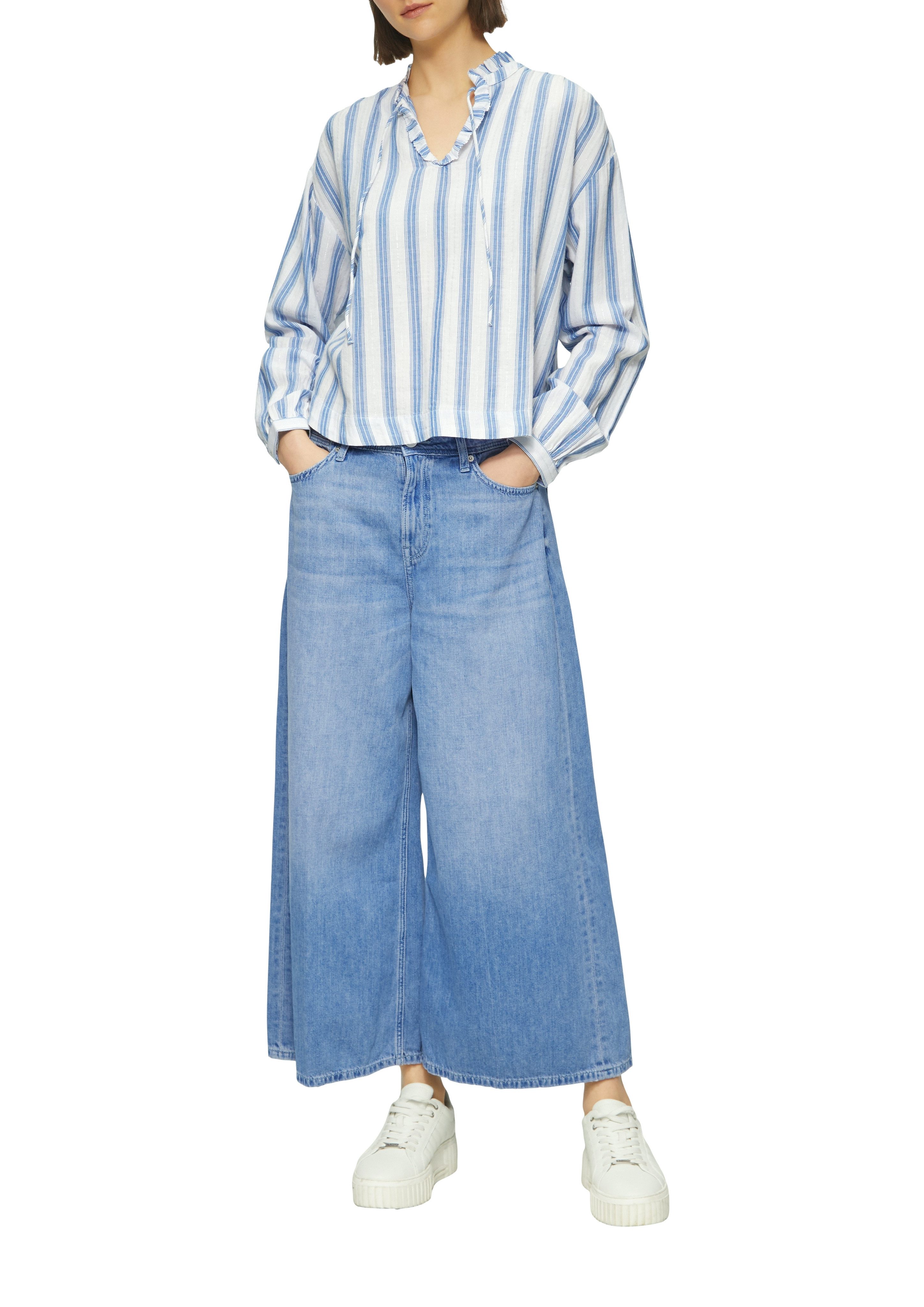 s.Oliver Langarmbluse mit Rüschen und Glitzergarn günstig online kaufen