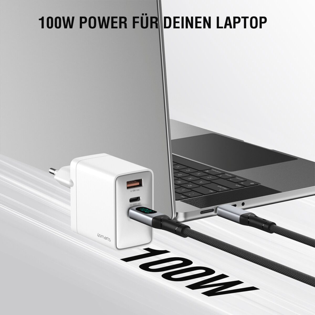 4smarts Netzladegerät GaN Pocket 100W USB-Ladegerät