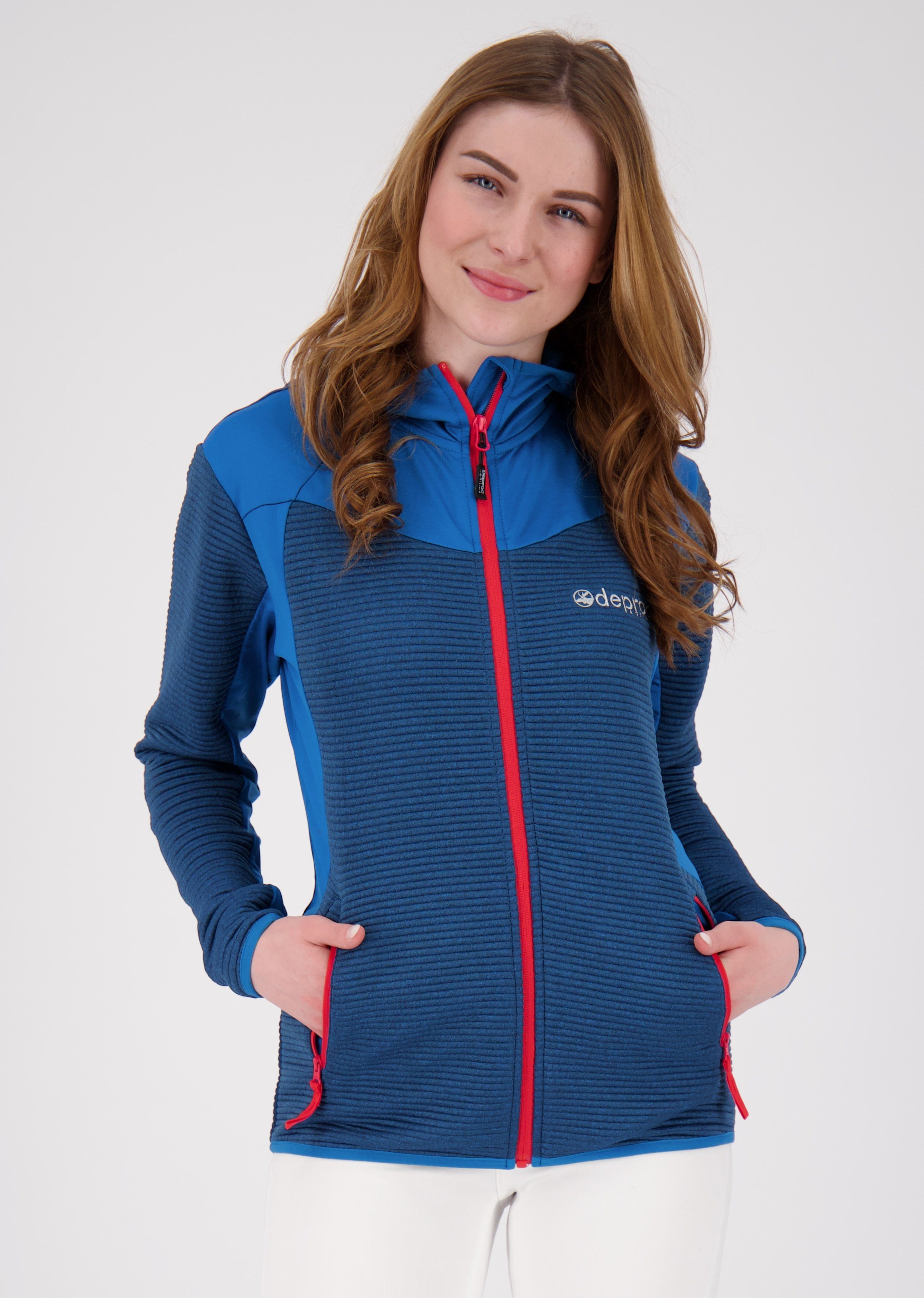 DEPROC Active Strickfleecejacke ELM NEW CS WOMEN auch in Großen Größen erhältlich, mit Kapuze