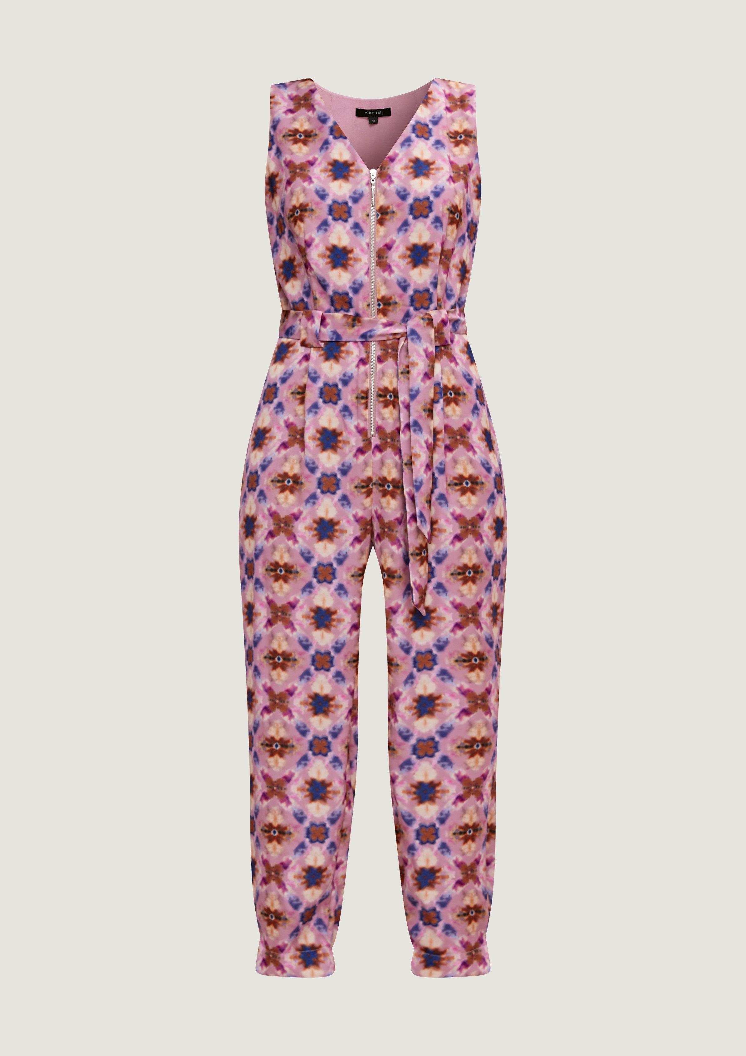 Overall AOP purple Alloverprint Comma Overall mit