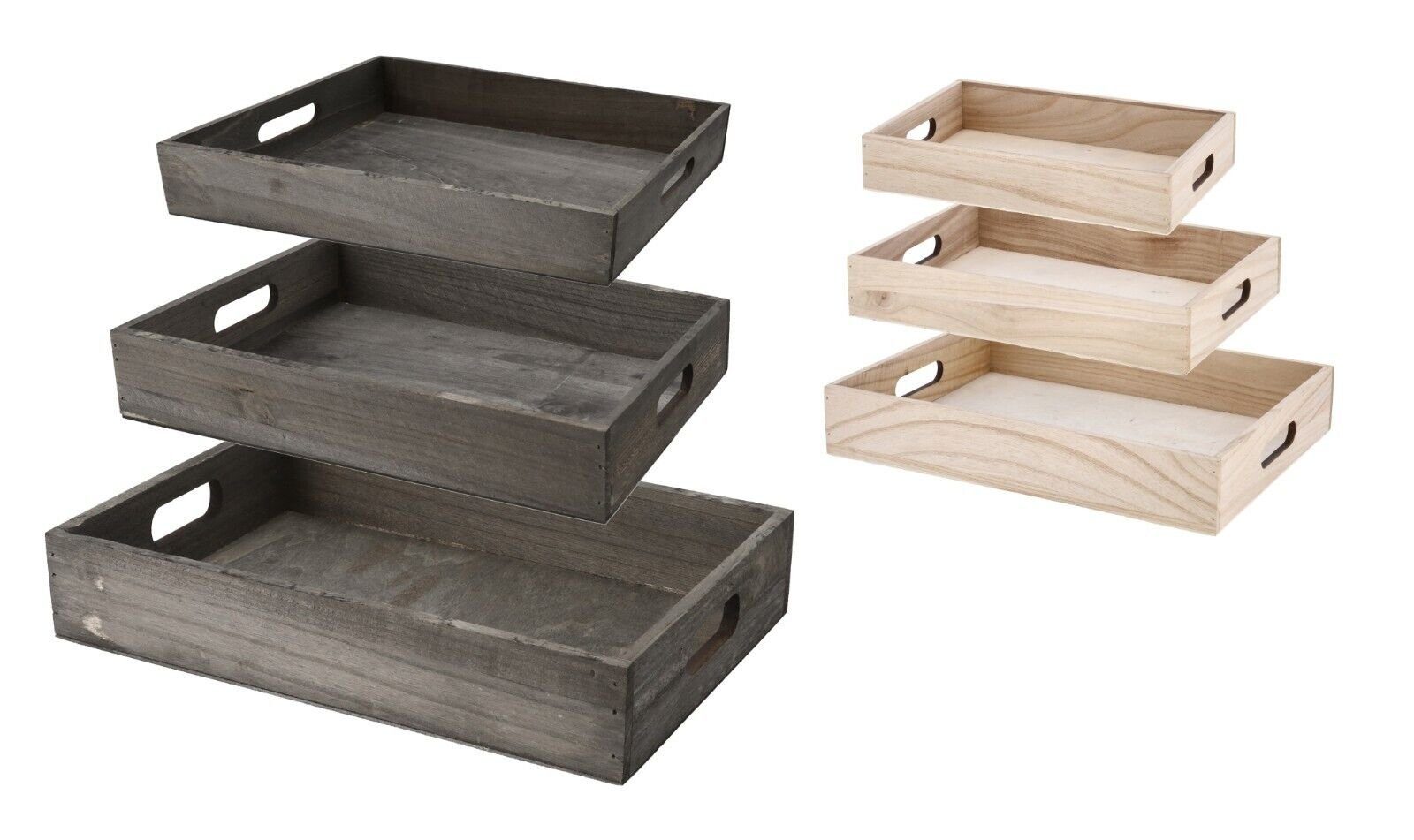 Dekotablett Serviertablett Dekotablett 20x30 bis 28x38 cm Grau Natur Holztablett