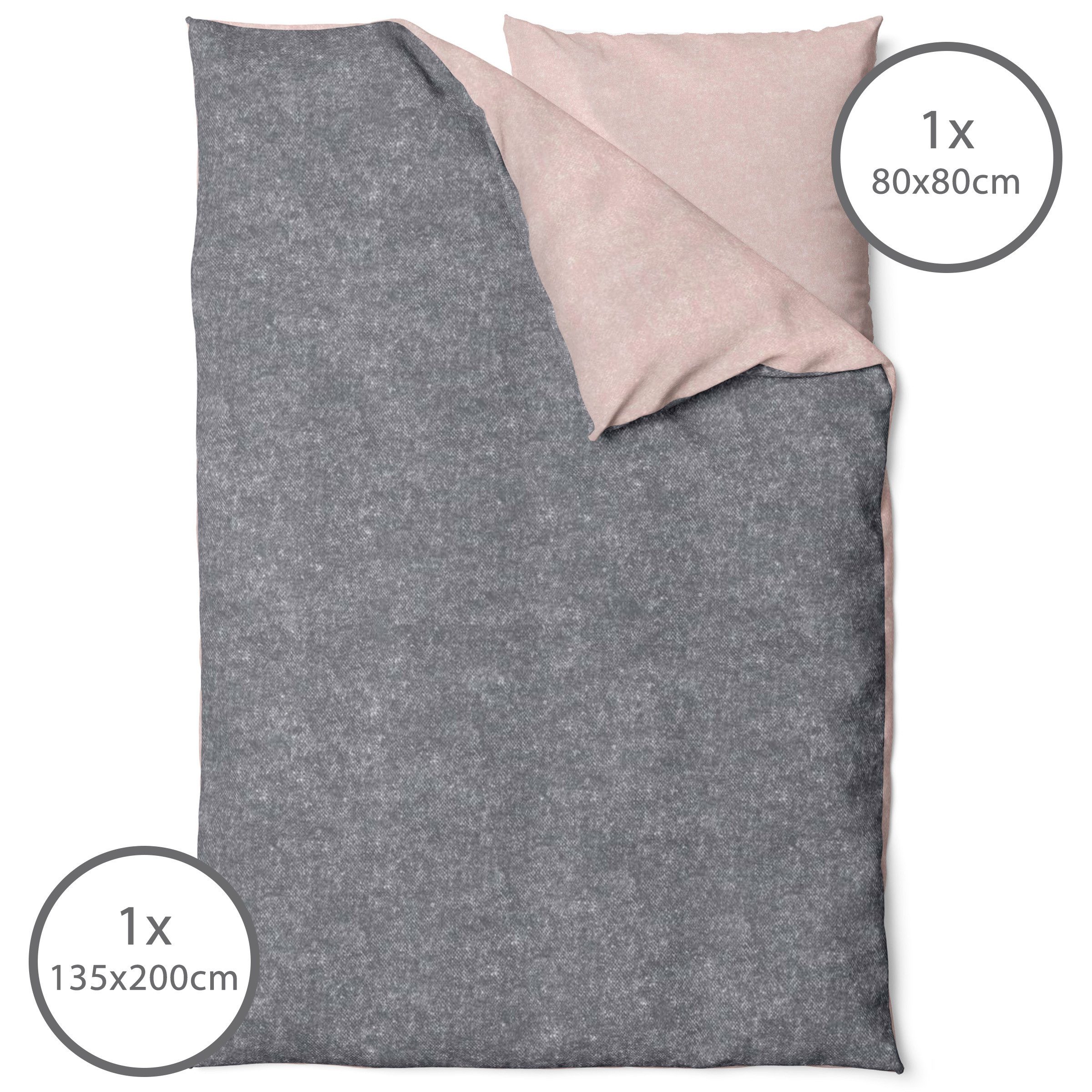 LINKHOFF Wendebettwäsche Biber Bettwäsche 135x200 + günstig online kaufen