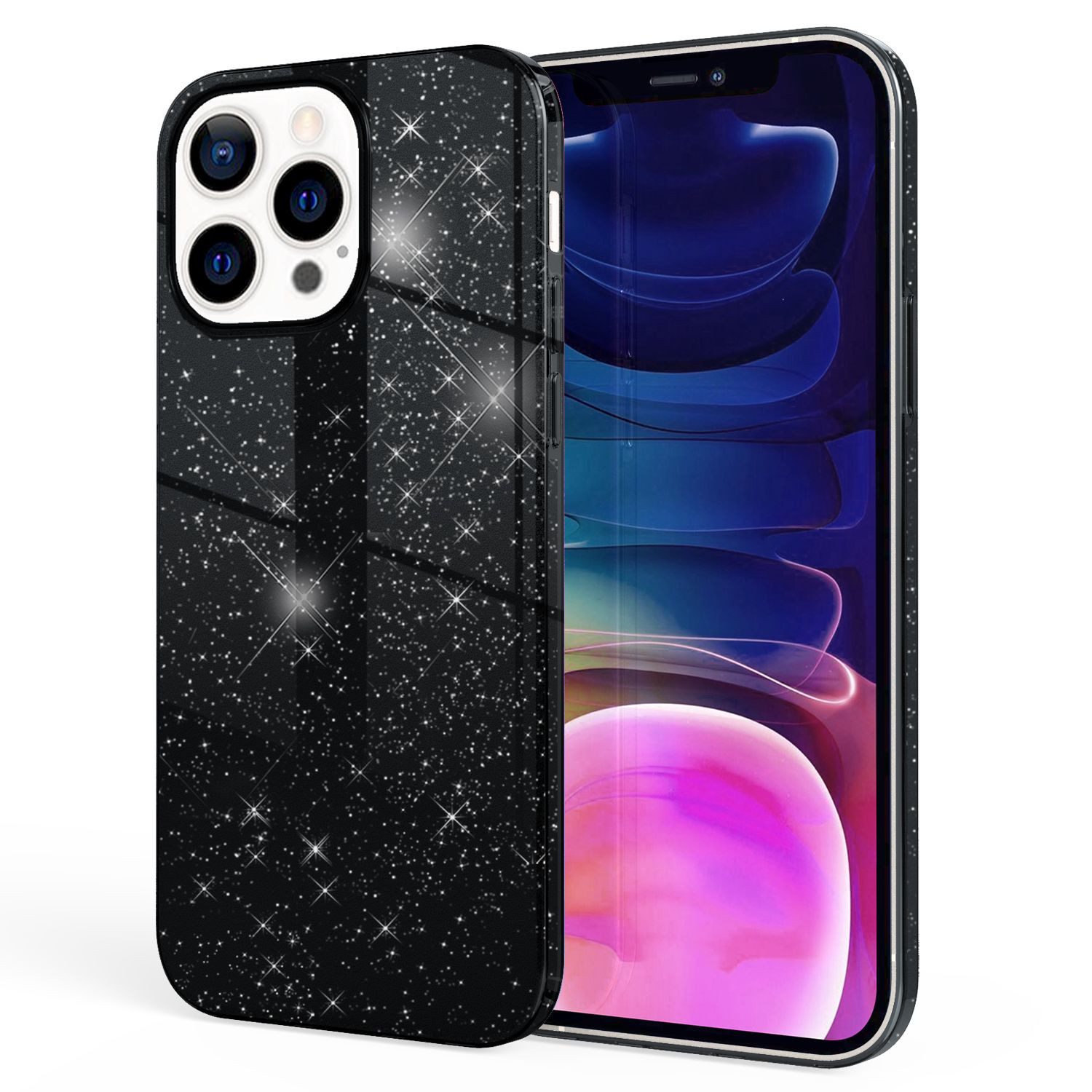 Nalia Smartphone-Hülle Apple iPhone 13 Pro Max 17 cm (6,7 Zoll), Glitzer Silikon Hülle / Verstärkte Innenseite / Glänzende Schutzhülle